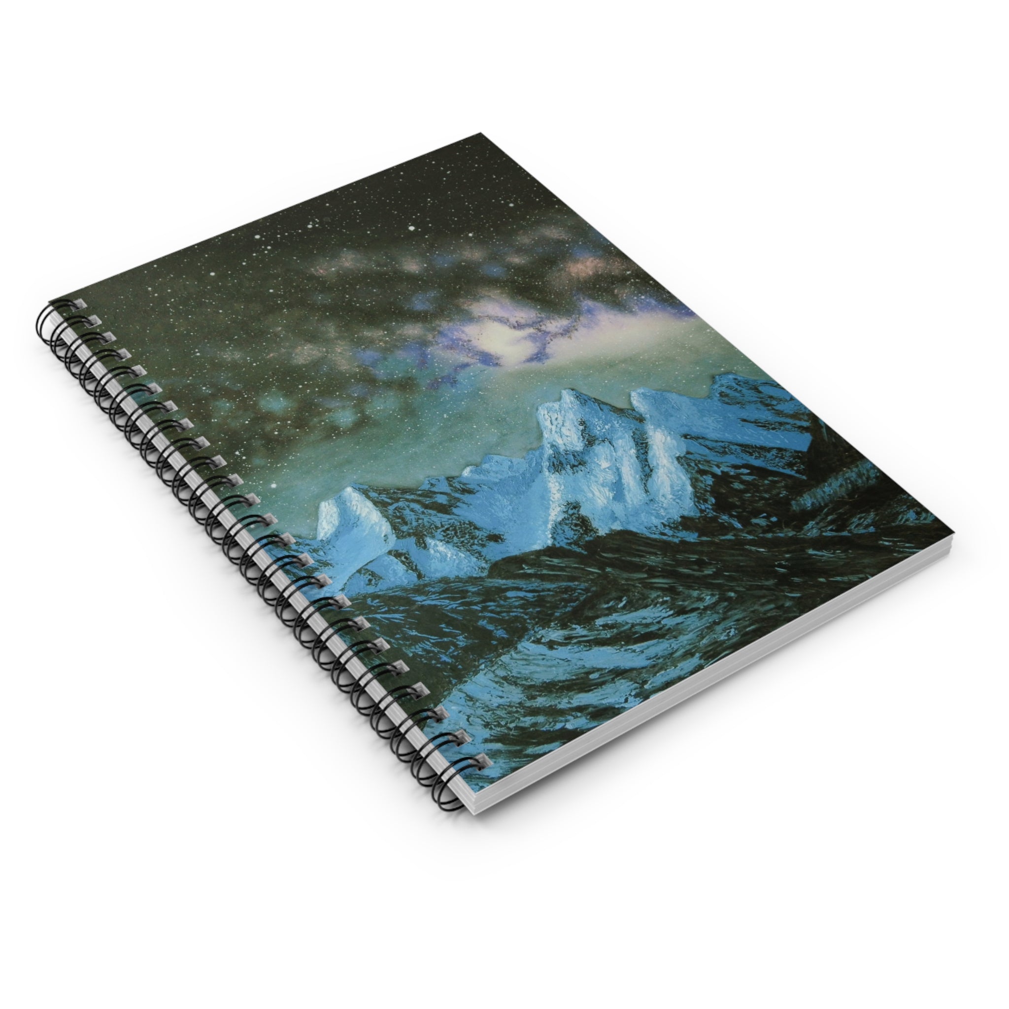 Mountain Night Spiral Notebook — Ruled Journal with Starry Sky Cover