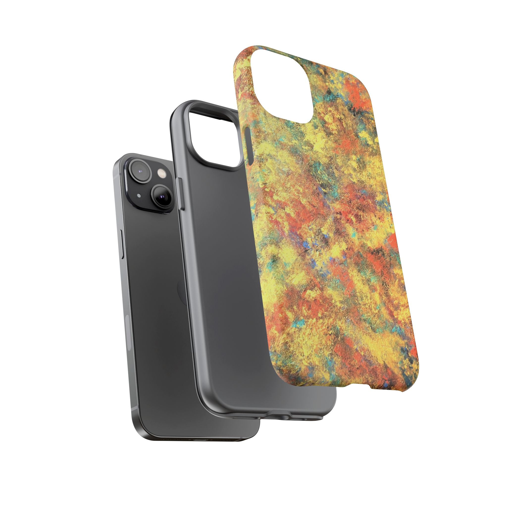 Abstract Autumn Marble Phone Case — Protective iPhone Cover with Warm Fall Colors