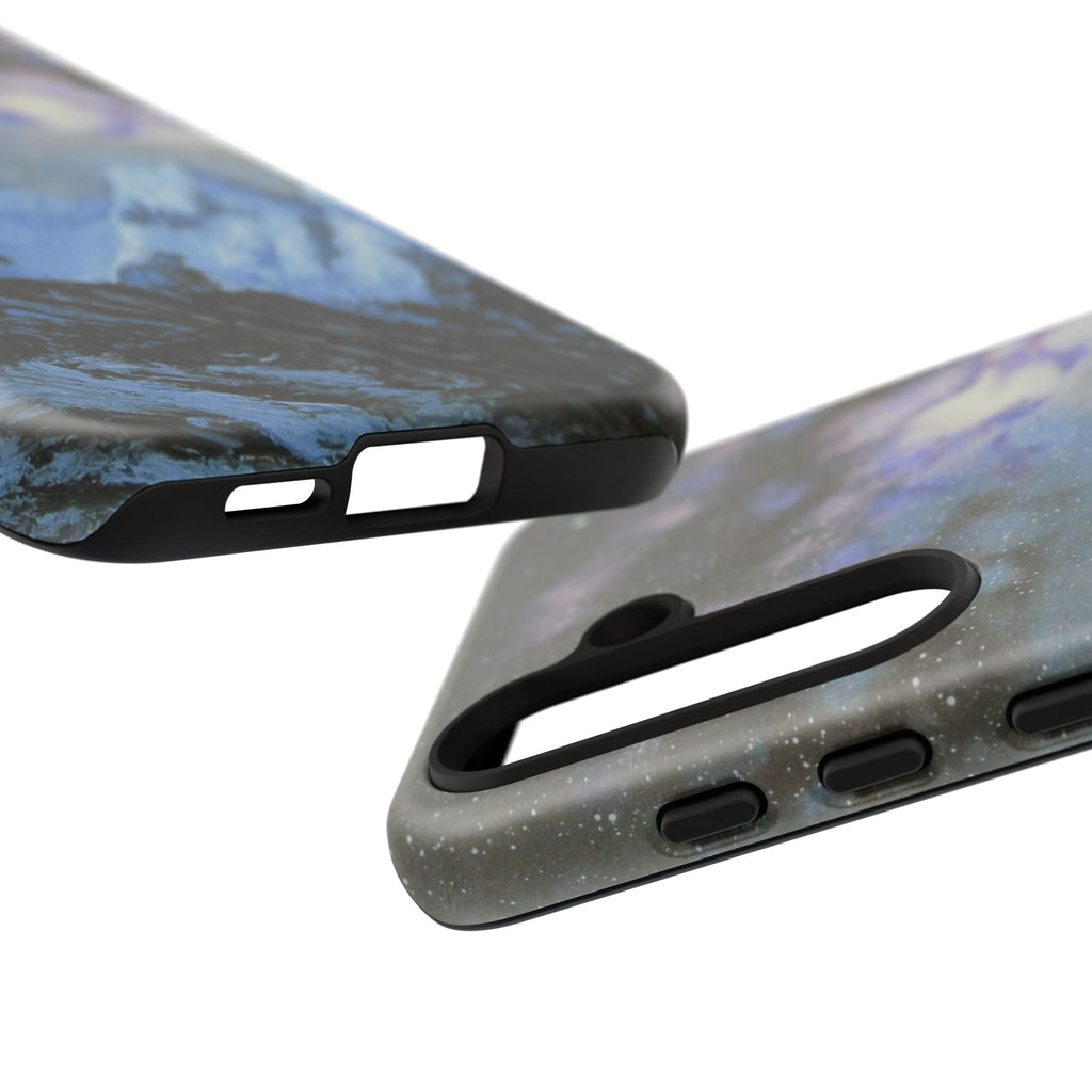 Mountain Night Sky Phone Case — Tough Protective iPhone Cover with Aurora & Snowy Peaks