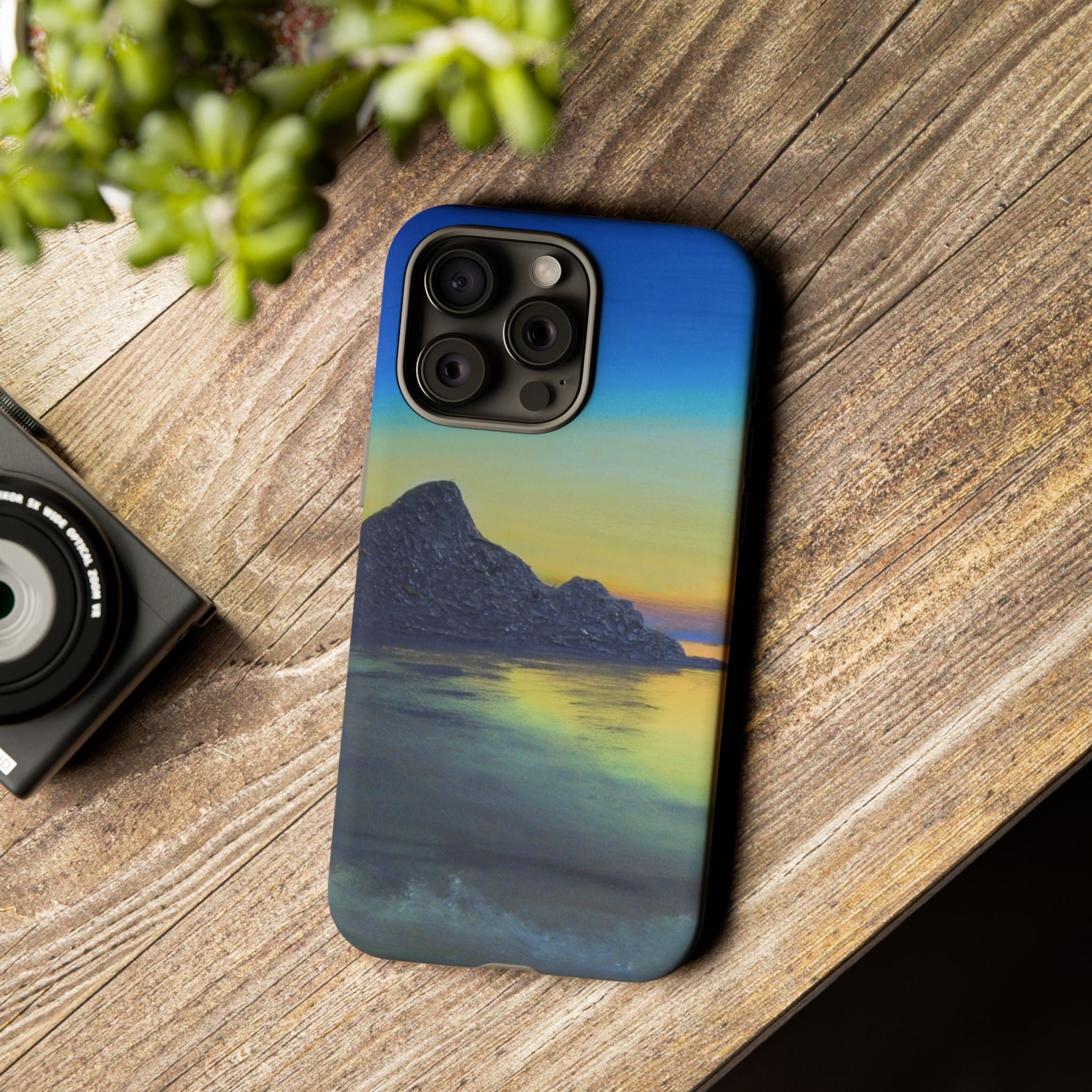 Sunset Cove Phone Case — Durable Protective Tough Case with Tranquil Beach Landscape