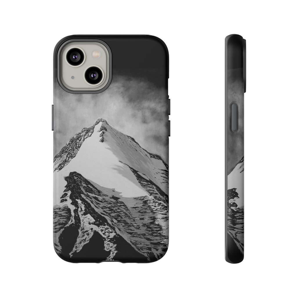 Mountain Peak Phone Case — Black & White Alpine Protective Case