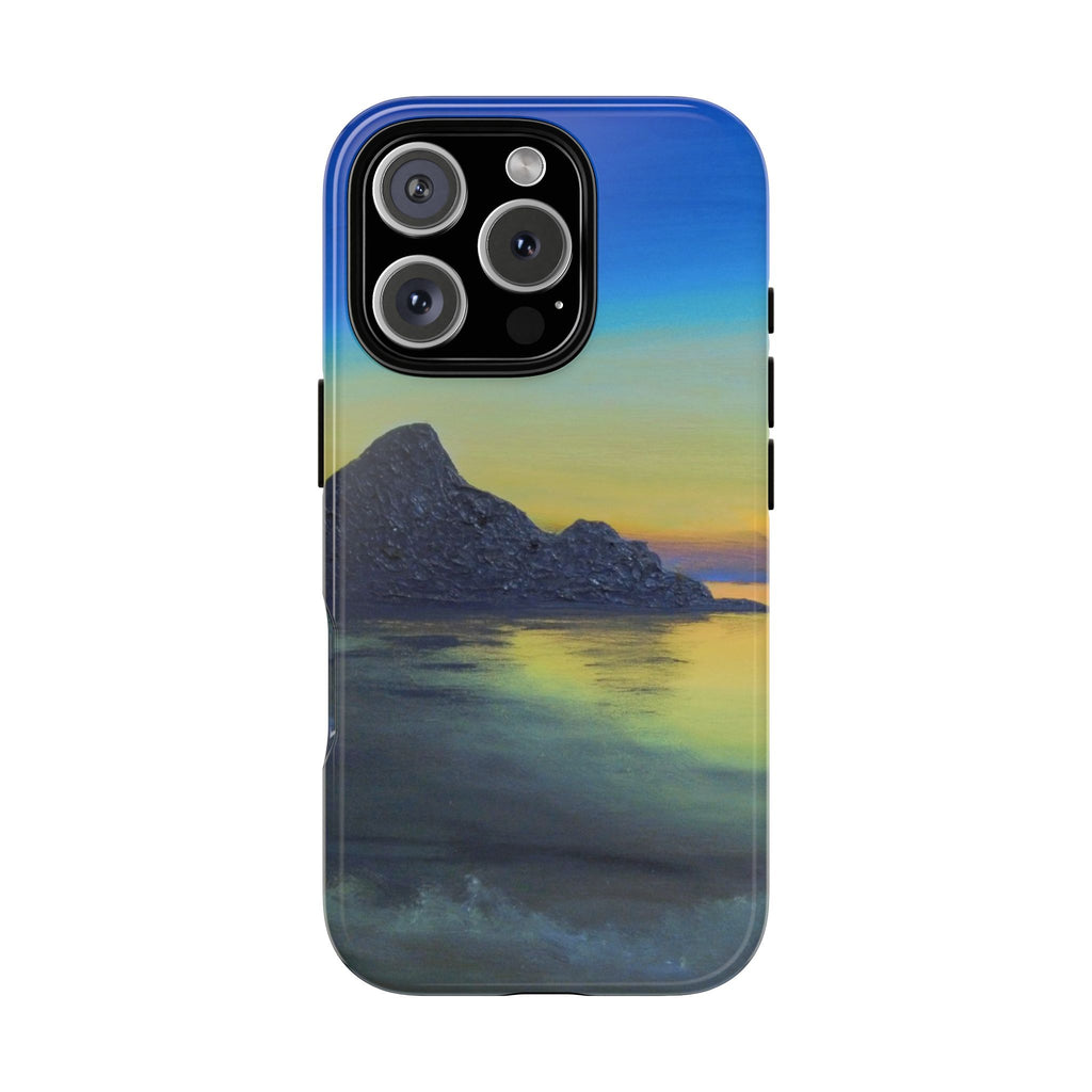 Sunset Cove Phone Case — Durable Protective Tough Case with Tranquil Beach Landscape