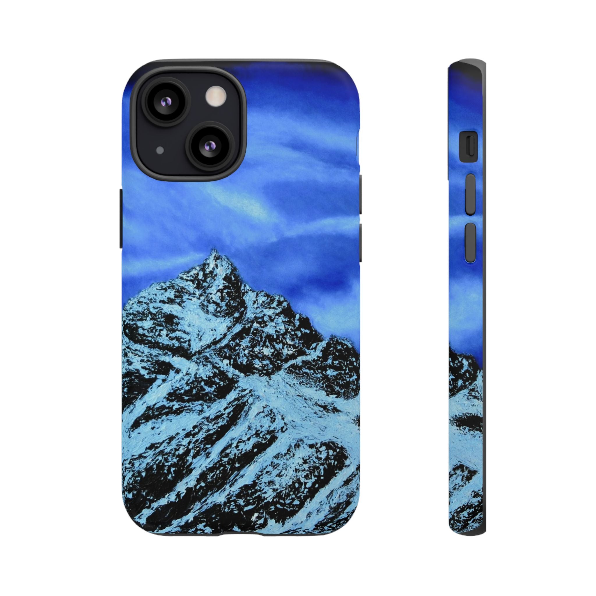 Mountain Peak Blue Tough Phone Case — Rugged Protective iPhone Cover