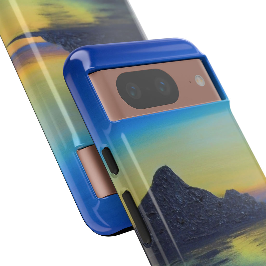 Sunset Cove Phone Case — Durable Protective Tough Case with Tranquil Beach Landscape