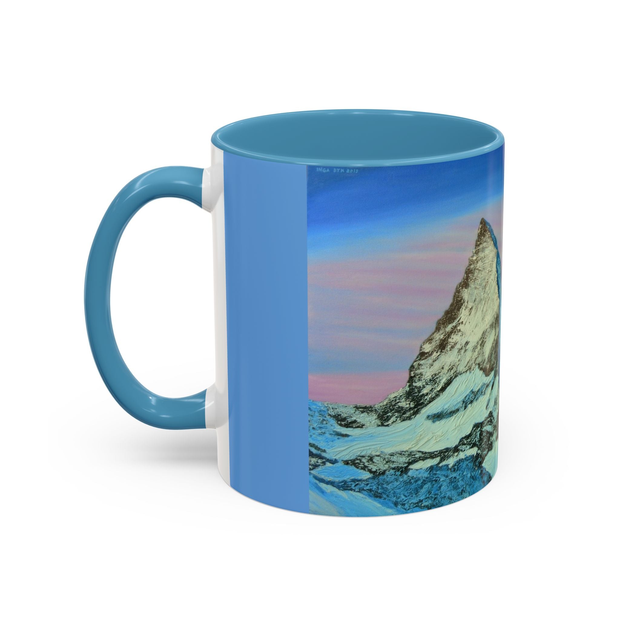 Mountain Sunrise Accent Coffee Mug — Scenic Alpine Art 11/15oz