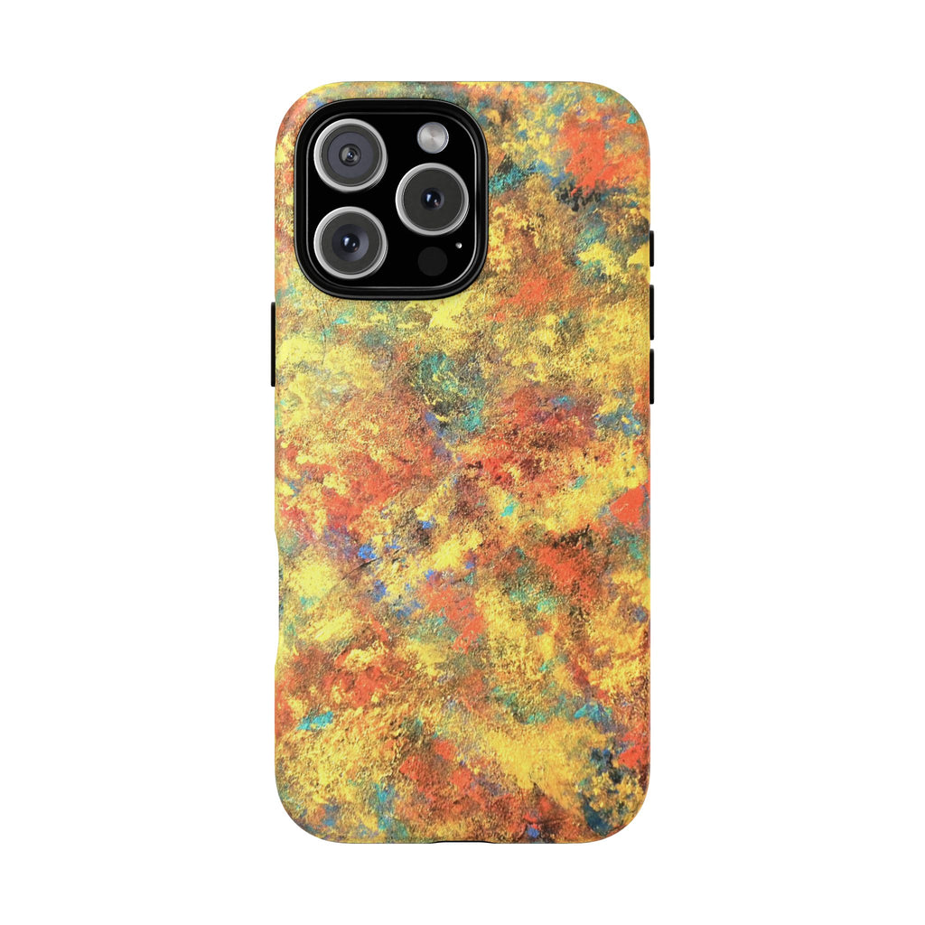 Abstract Autumn Marble Phone Case — Protective iPhone Cover with Warm Fall Colors