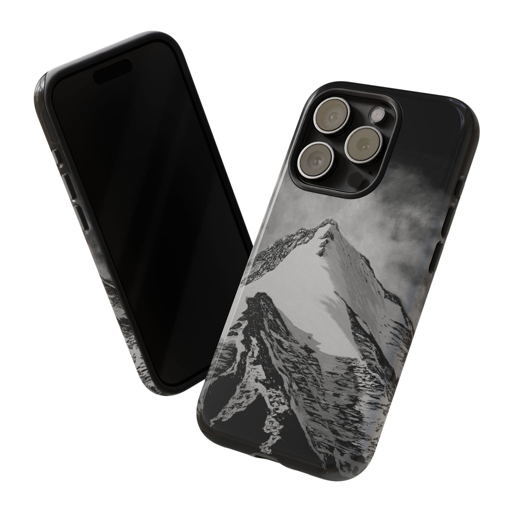 Mountain Peak Phone Case — Black & White Alpine Protective Case