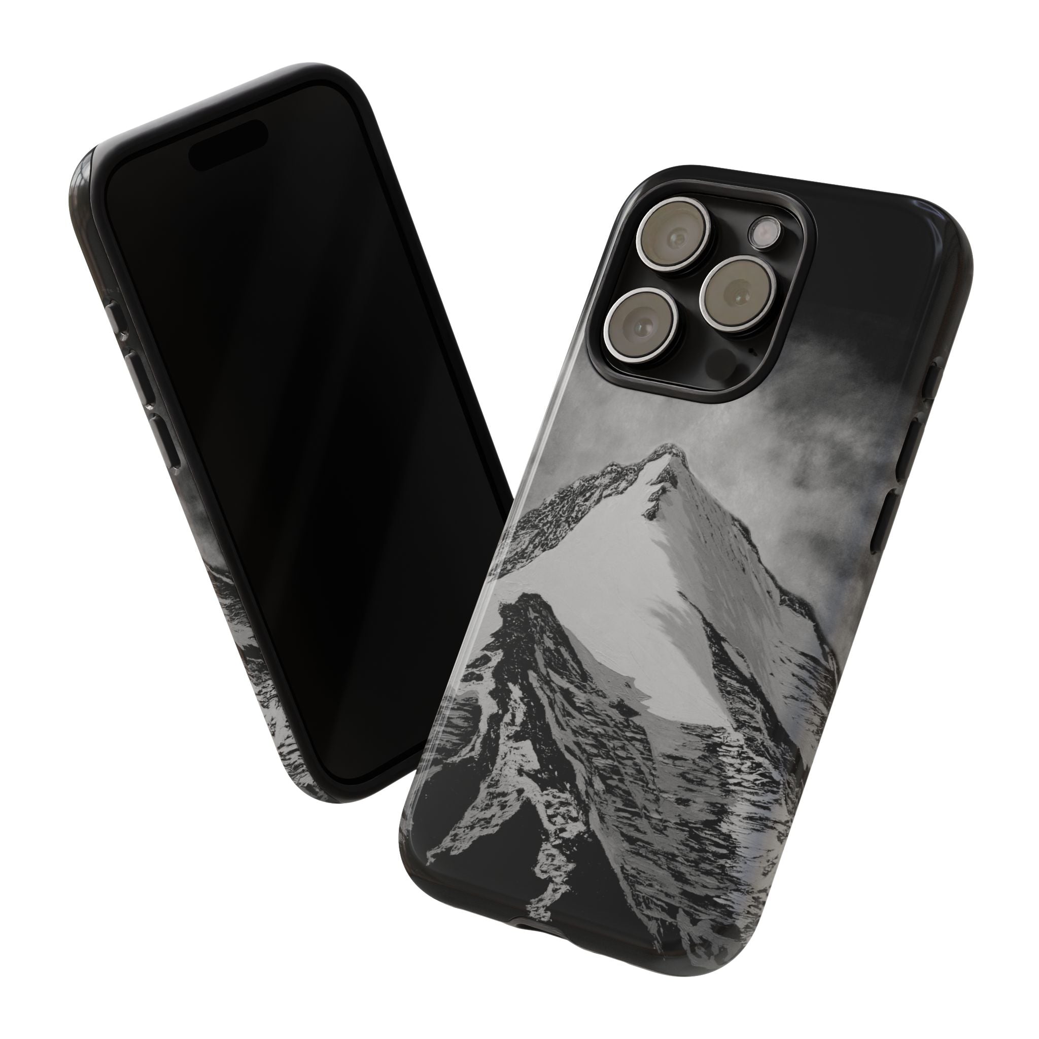 Mountain Peak Phone Case — Black & White Alpine Protective Case
