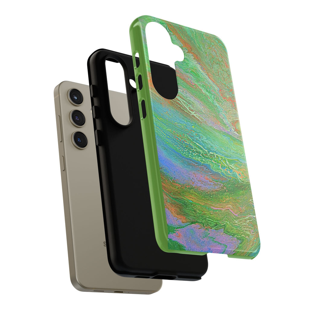 Marbled Green Abstract Phone Case — Protective Tough Case for iPhone