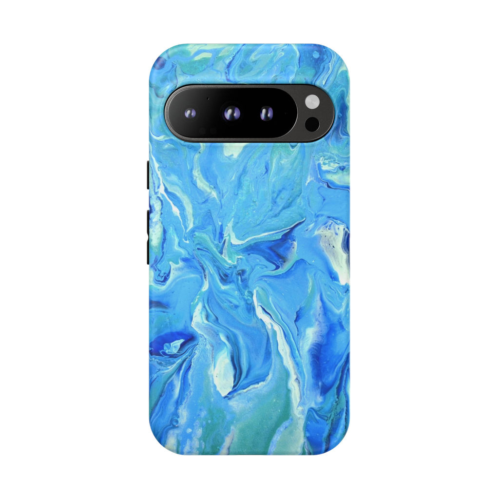 Blue Marble Tough Phone Case — Ocean Swirl Protective iPhone Cover