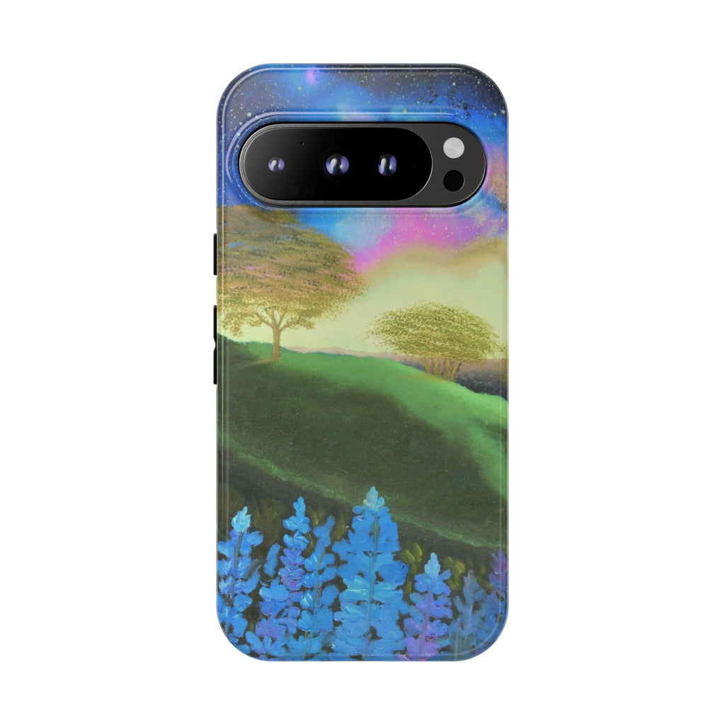 Aurora Nightscape Phone Case — Galaxy Meadow Protective Case