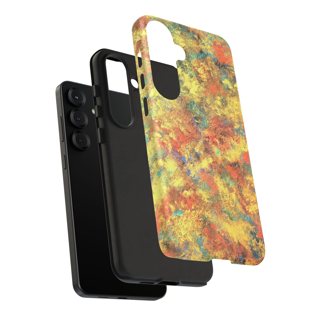 Abstract Autumn Marble Phone Case — Protective iPhone Cover with Warm Fall Colors