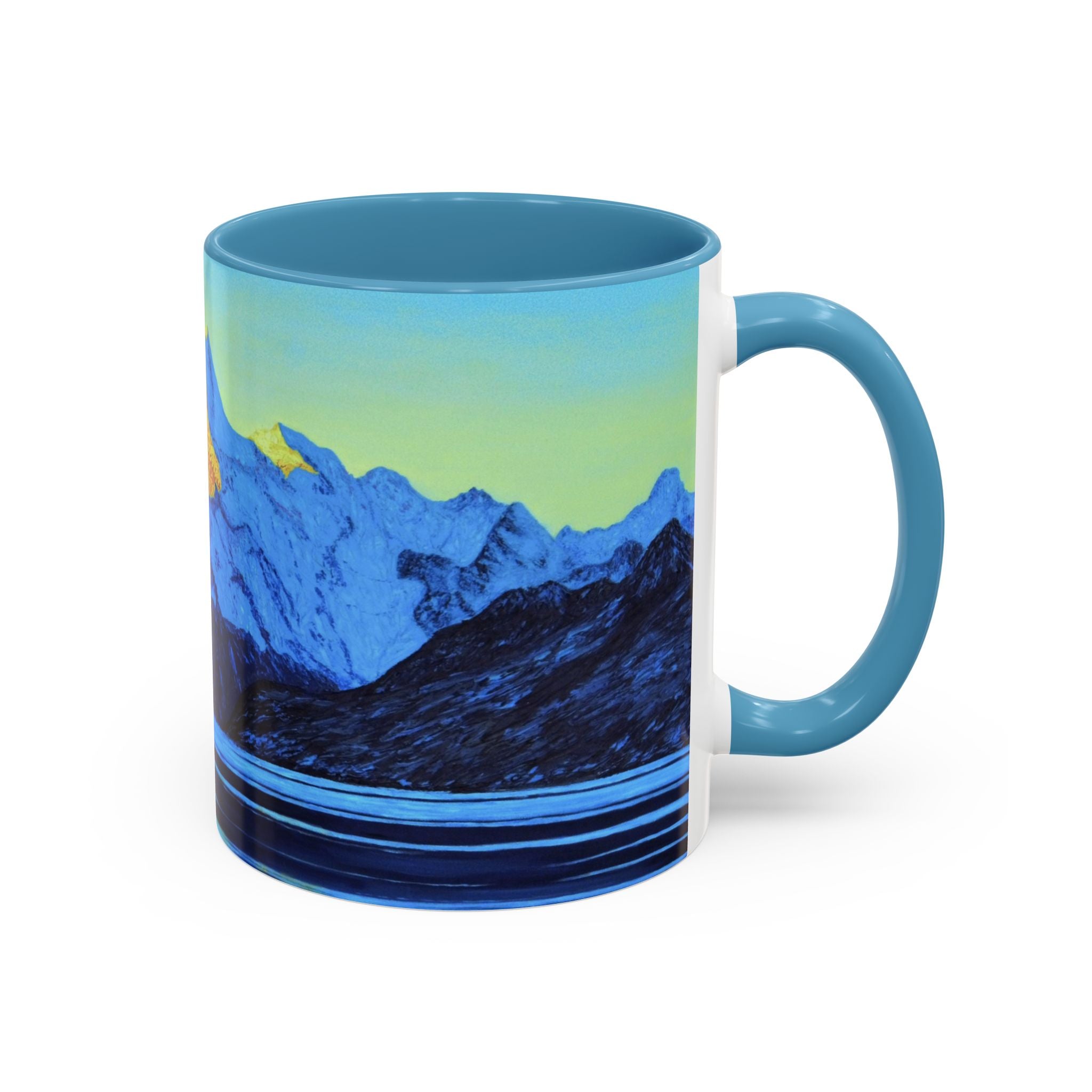 Blue Mountain Accent Coffee Mug – Sunrise Alpine Scenic 11/15oz