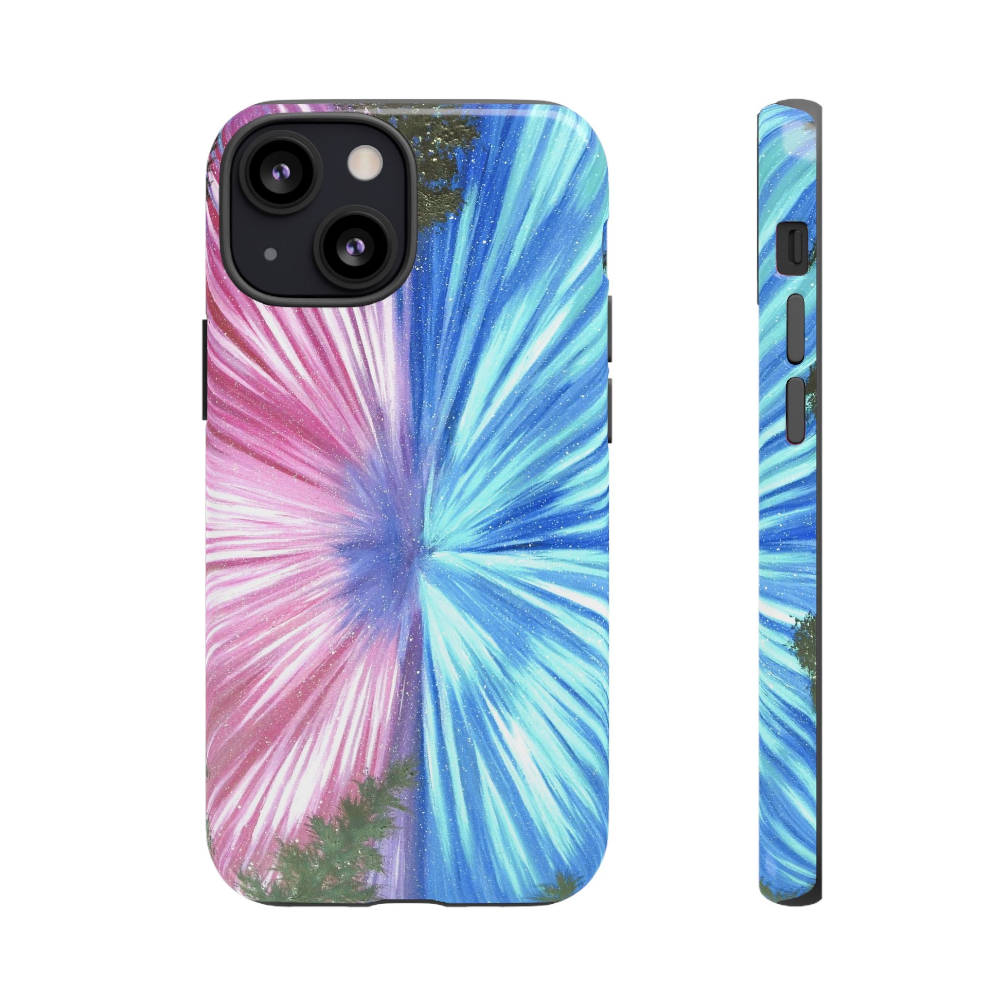 Phone Case — Pink & Blue Burst Tough Protective Case