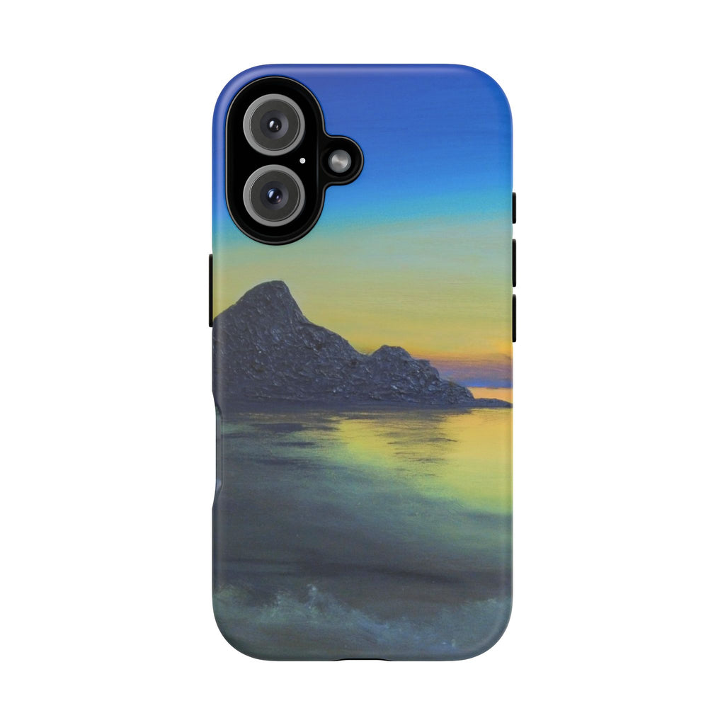 Sunset Cove Phone Case — Durable Protective Tough Case with Tranquil Beach Landscape