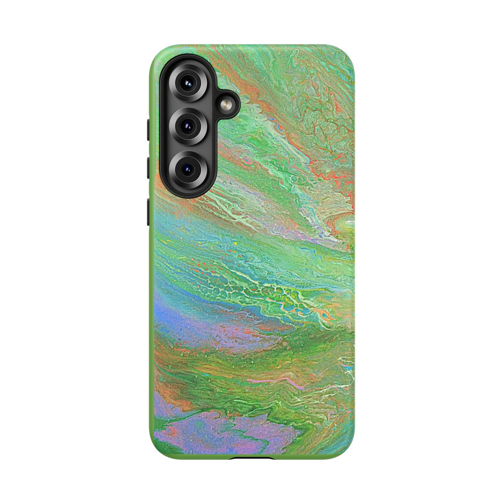 Marbled Green Abstract Phone Case — Protective Tough Case for iPhone