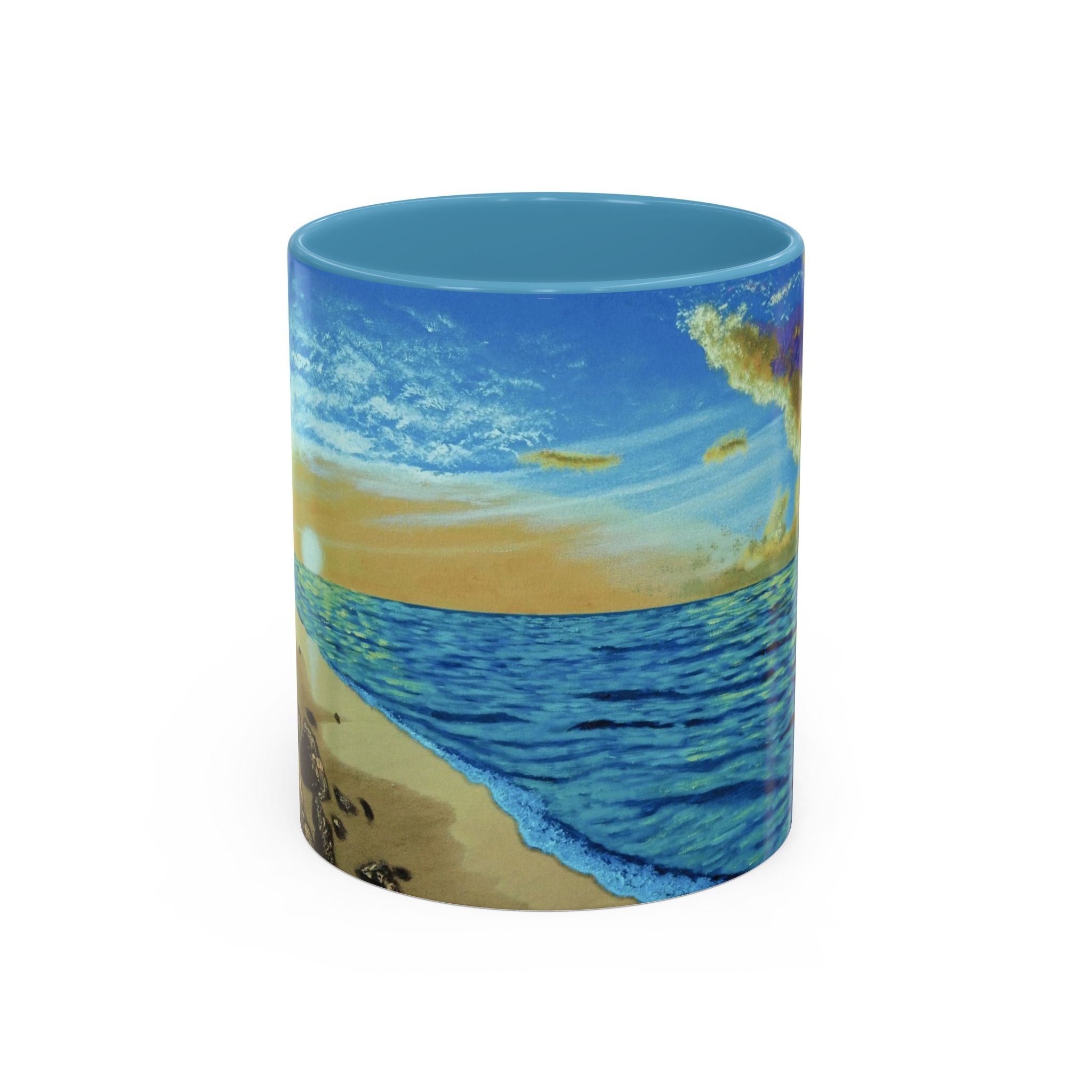 Coastal Sunrise Coffee Mug — Ocean Beach Scenic Accent Mug