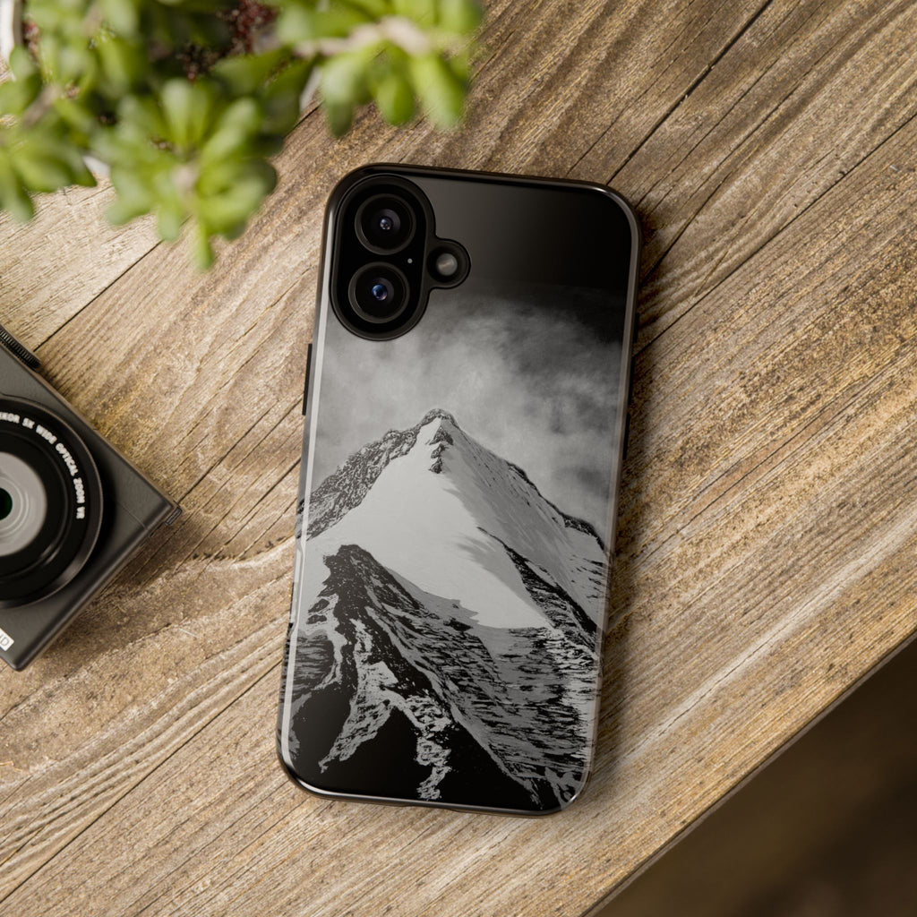 Mountain Peak Phone Case — Black & White Alpine Protective Case