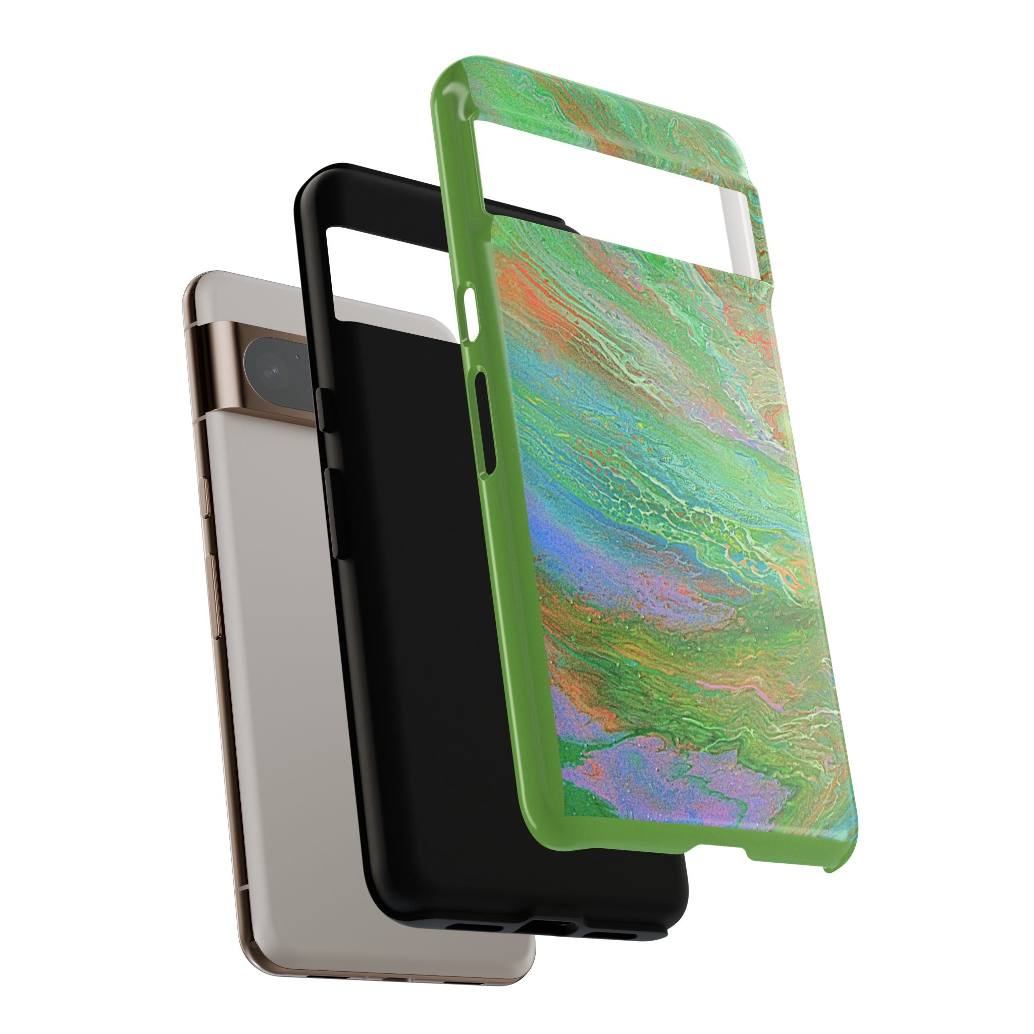 Marbled Green Abstract Phone Case — Protective Tough Case for iPhone