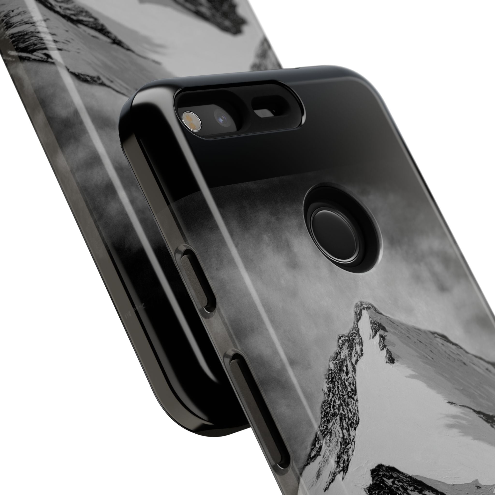 Mountain Peak Phone Case — Black & White Alpine Protective Case