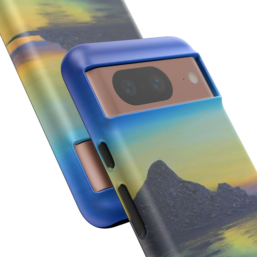 Sunset Cove Phone Case — Durable Protective Tough Case with Tranquil Beach Landscape