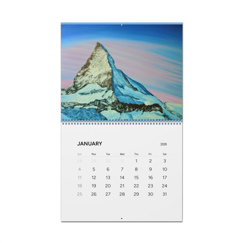 2026 Minimal Pink Wall Calendar — Monthly Grid Calendar for Home & Office