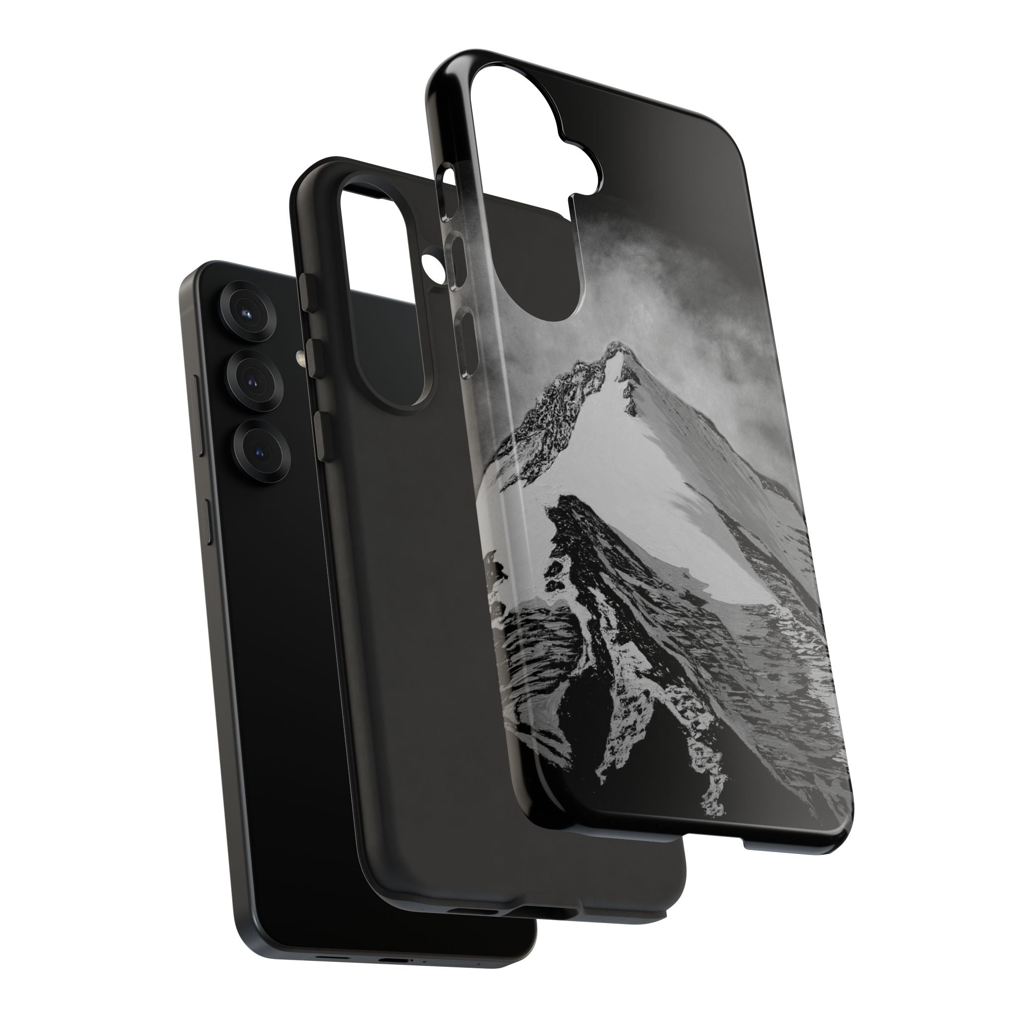 Mountain Peak Phone Case — Black & White Alpine Protective Case