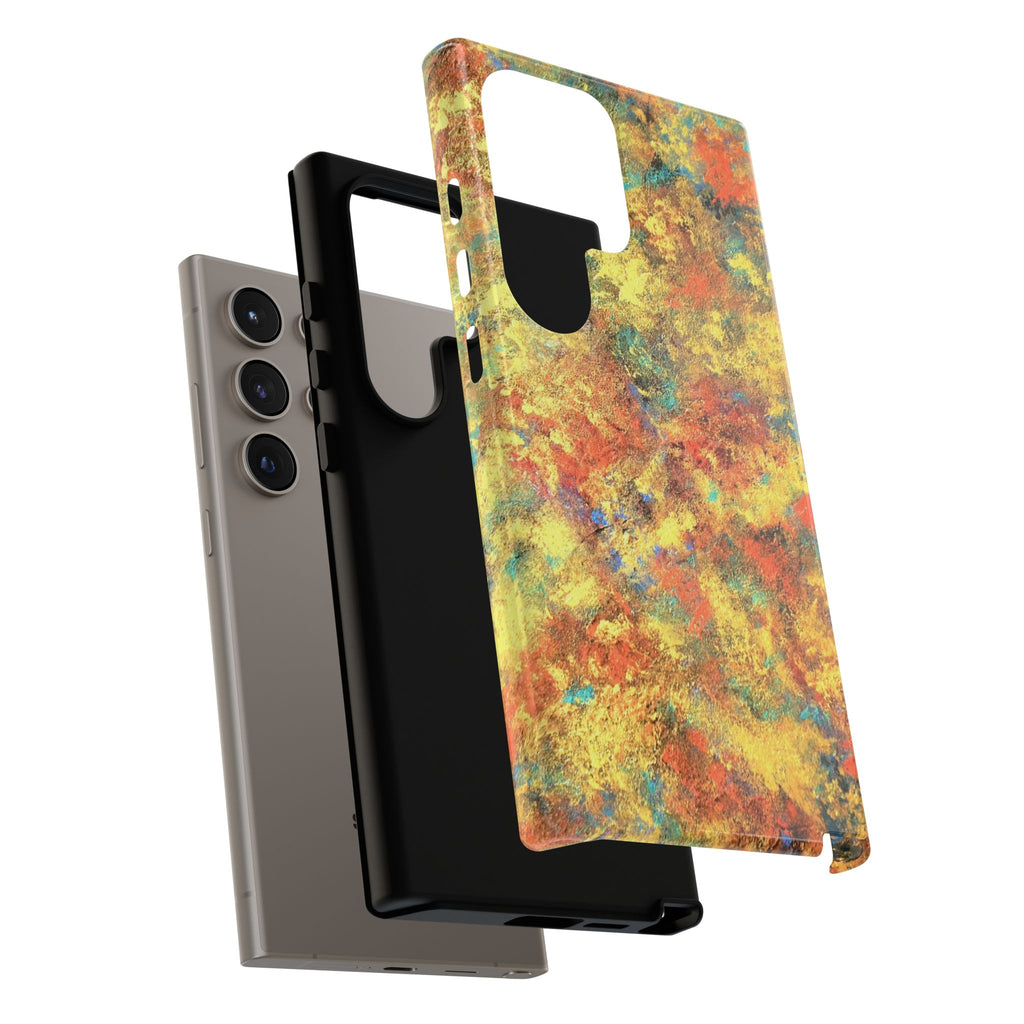 Abstract Autumn Marble Phone Case — Protective iPhone Cover with Warm Fall Colors