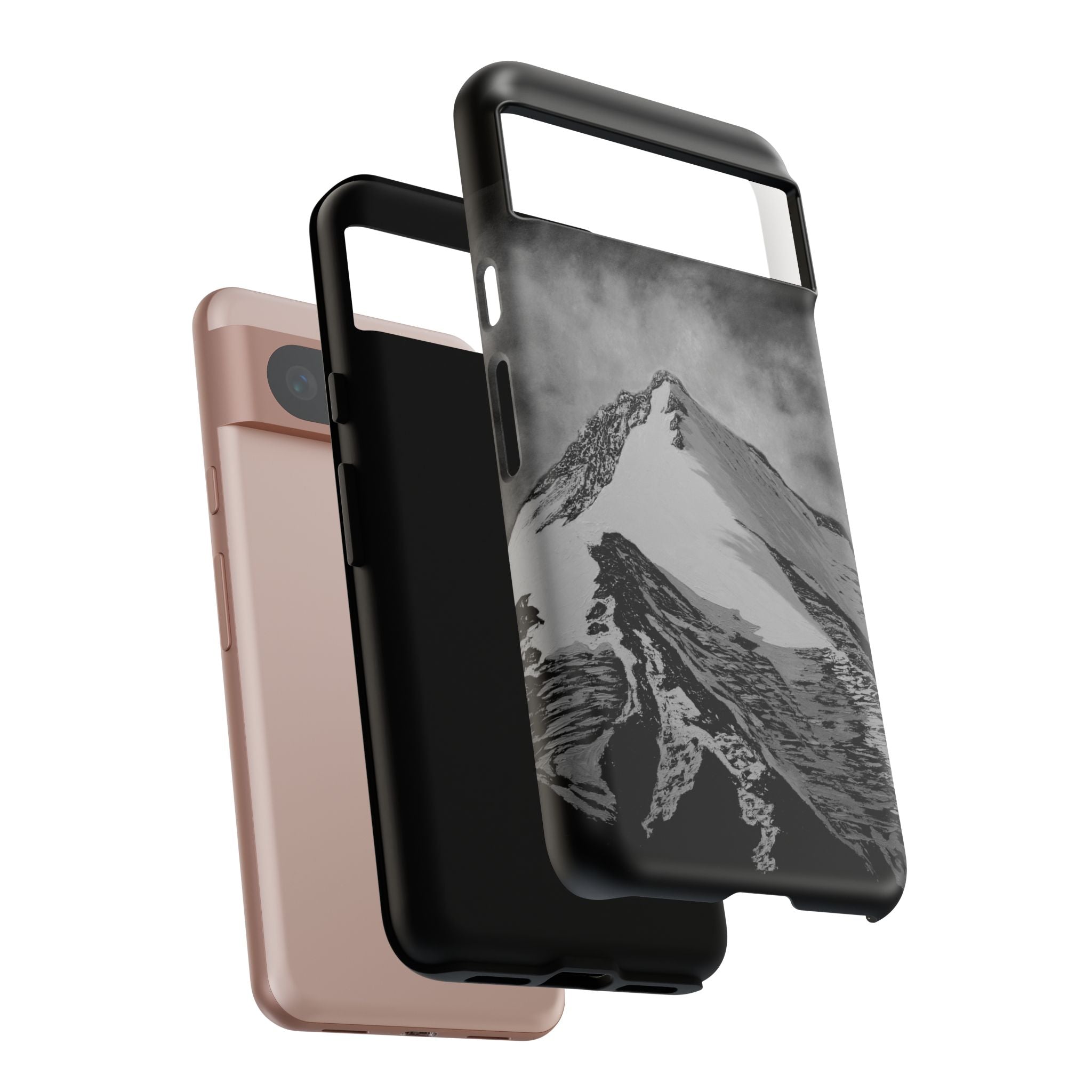 Mountain Peak Phone Case — Black & White Alpine Protective Case