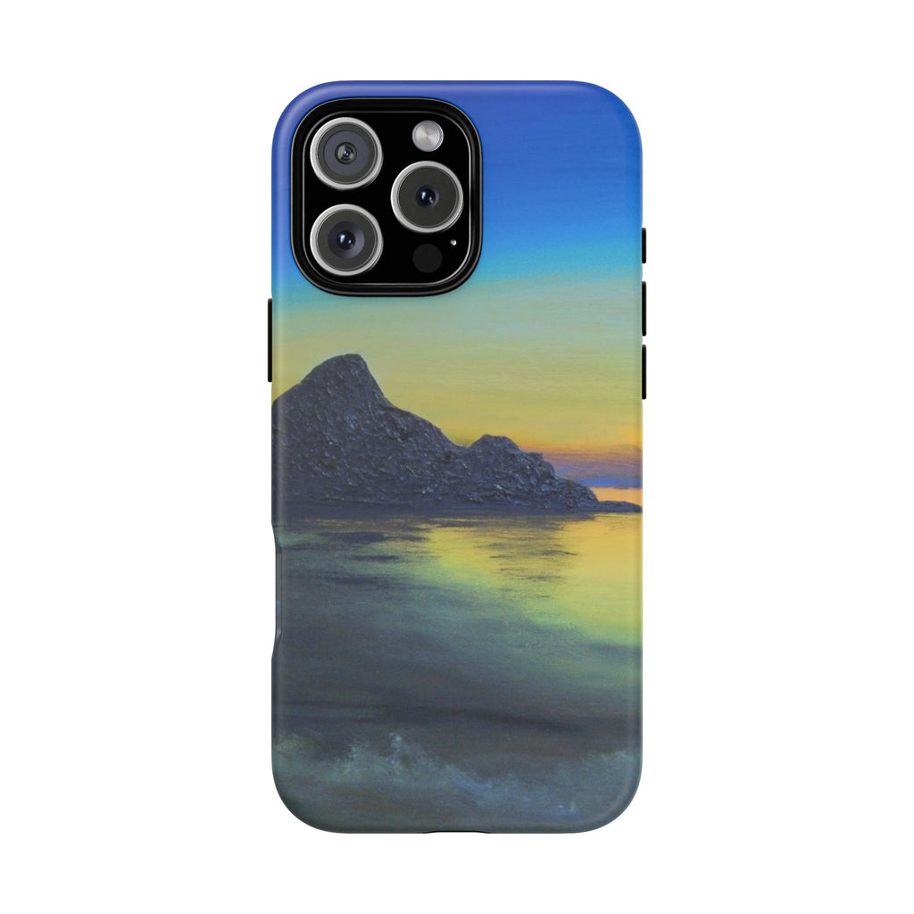 Sunset Cove Phone Case — Durable Protective Tough Case with Tranquil Beach Landscape