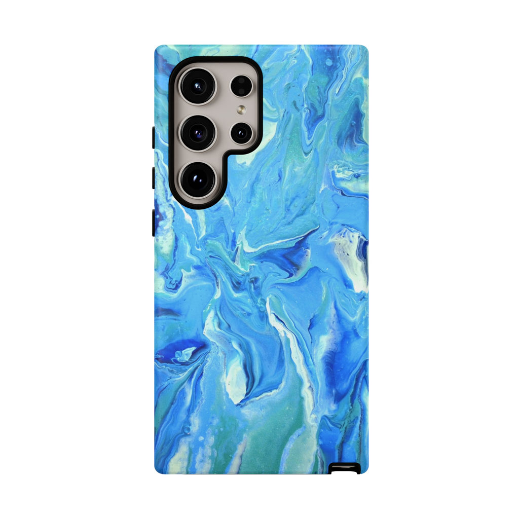 Blue Marble Tough Phone Case — Ocean Swirl Protective iPhone Cover