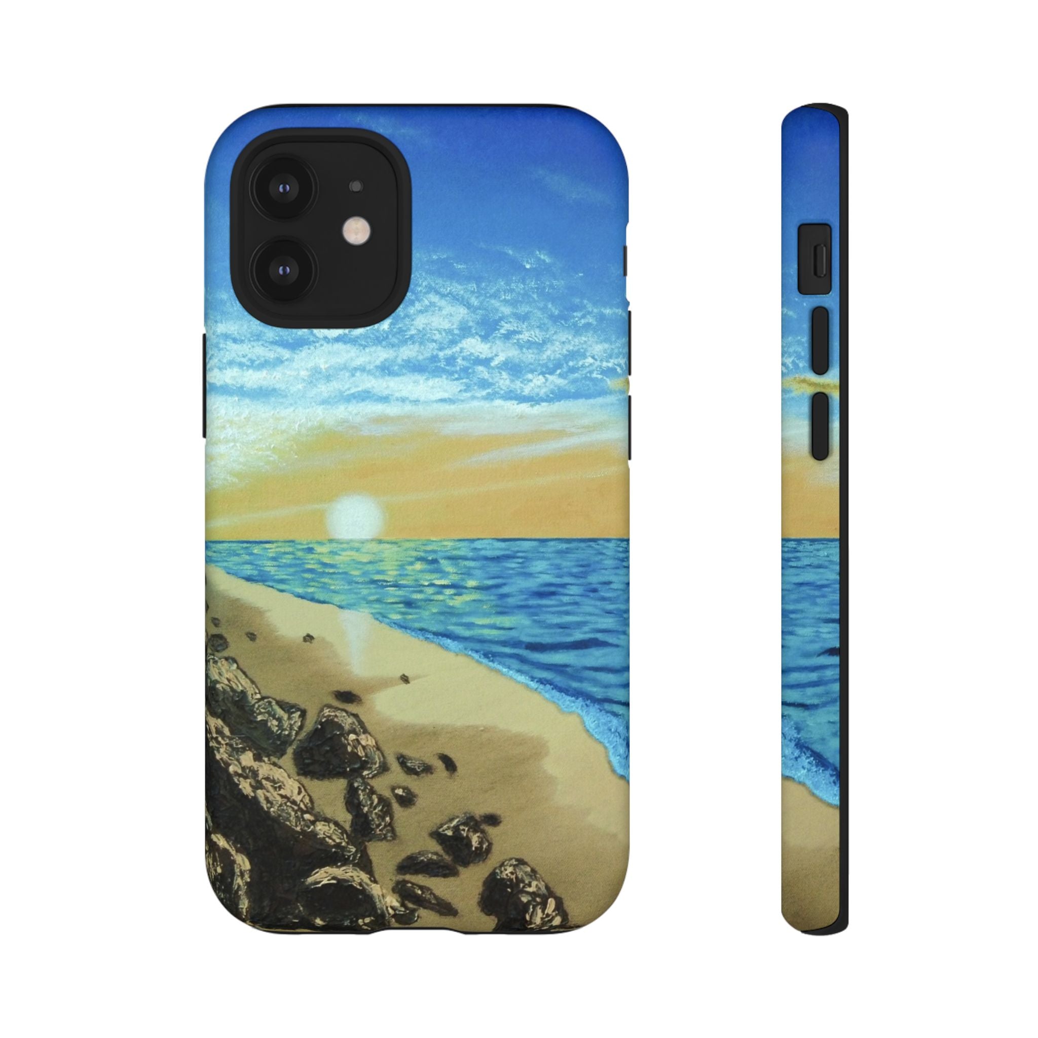 Beach Sunset Phone Case — Protective Tough Case with Coastal Shoreline Design