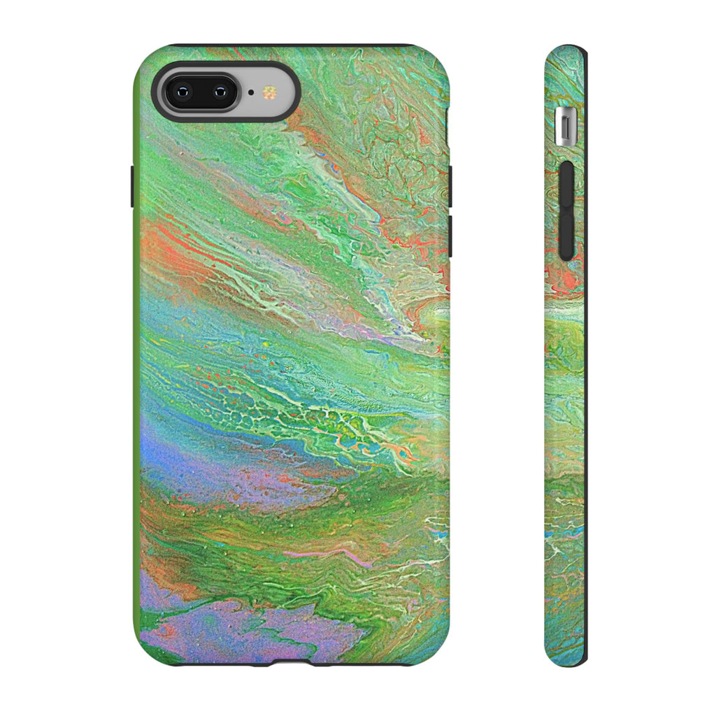 Marbled Green Abstract Phone Case — Protective Tough Case for iPhone