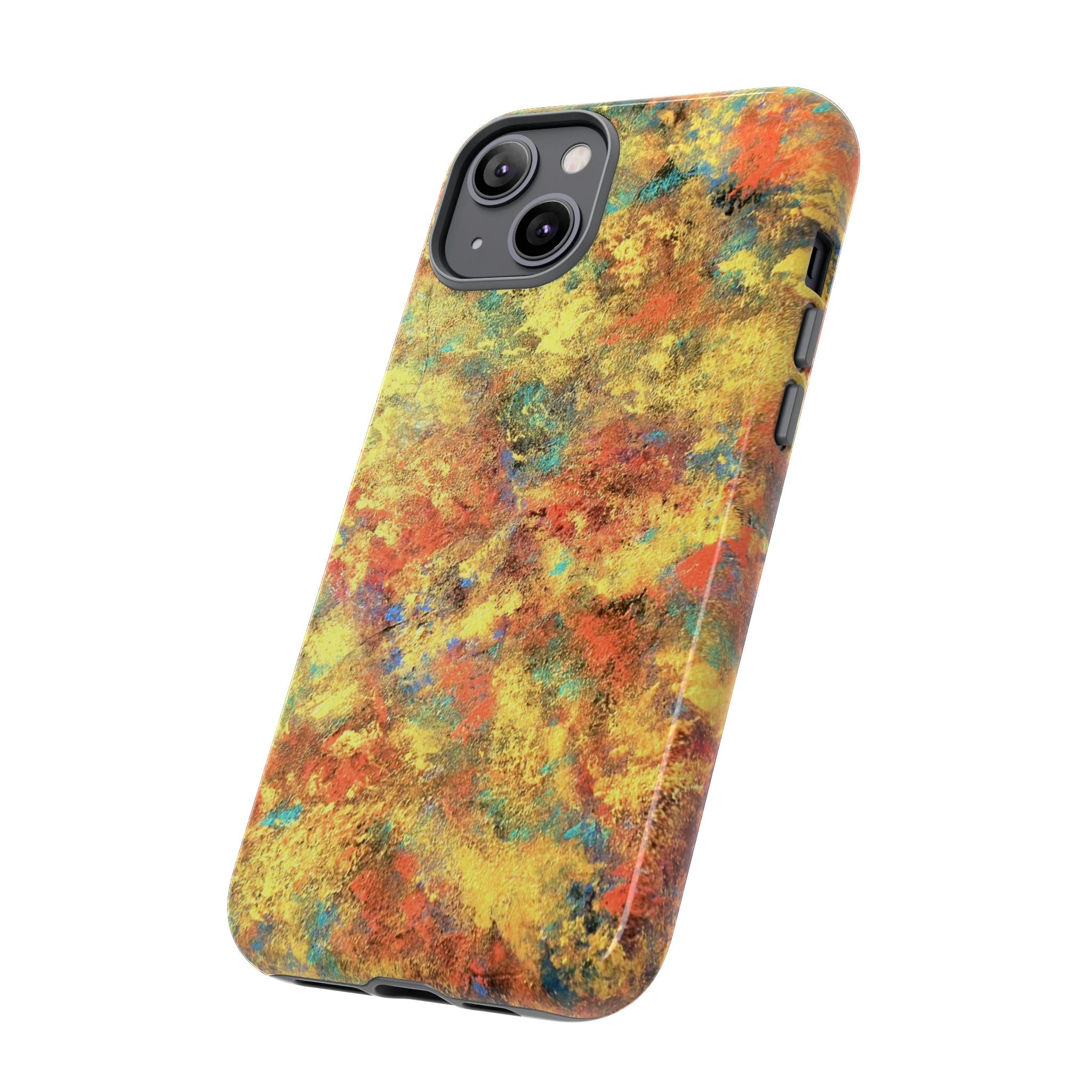 Abstract Autumn Marble Phone Case — Protective iPhone Cover with Warm Fall Colors