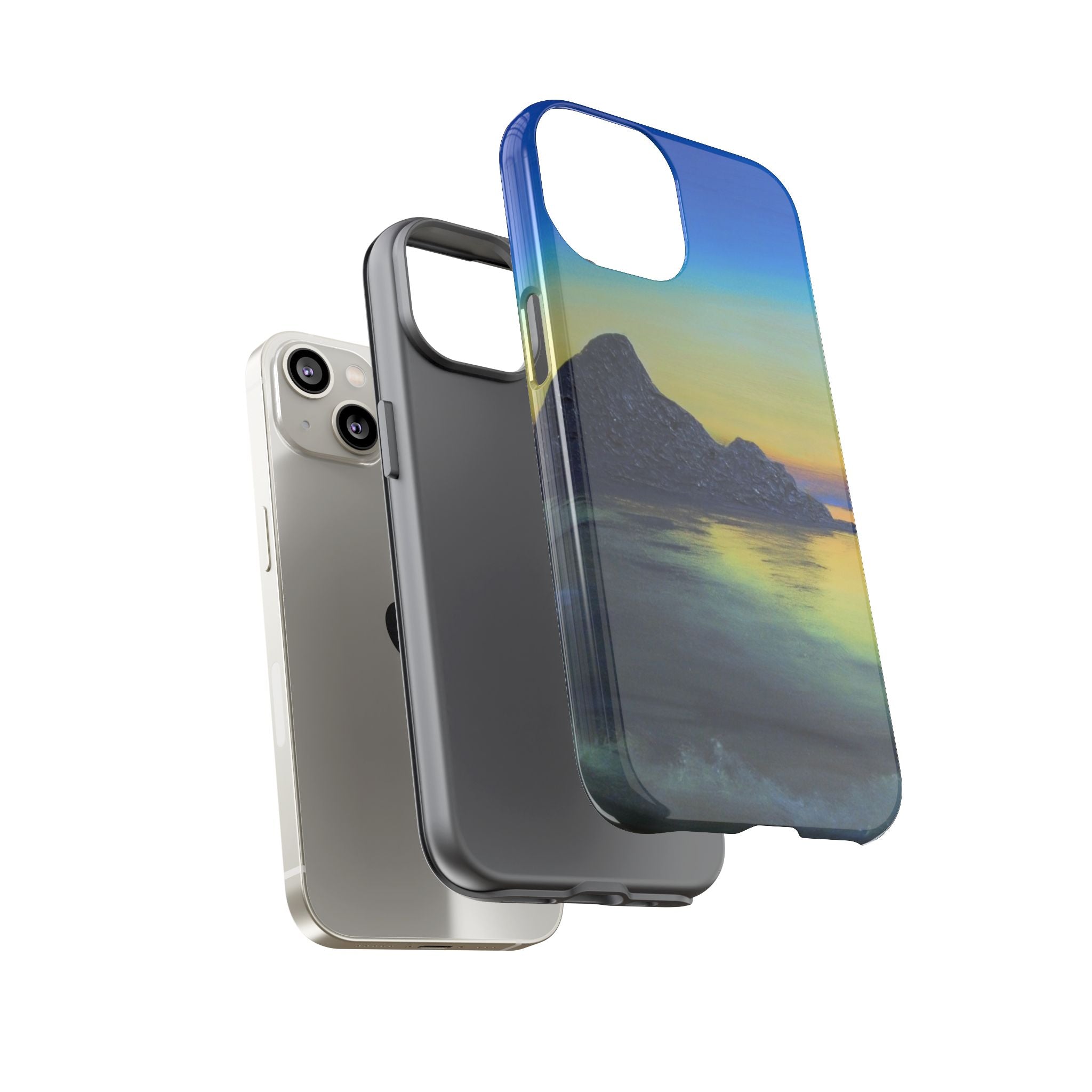 Sunset Cove Phone Case — Durable Protective Tough Case with Tranquil Beach Landscape