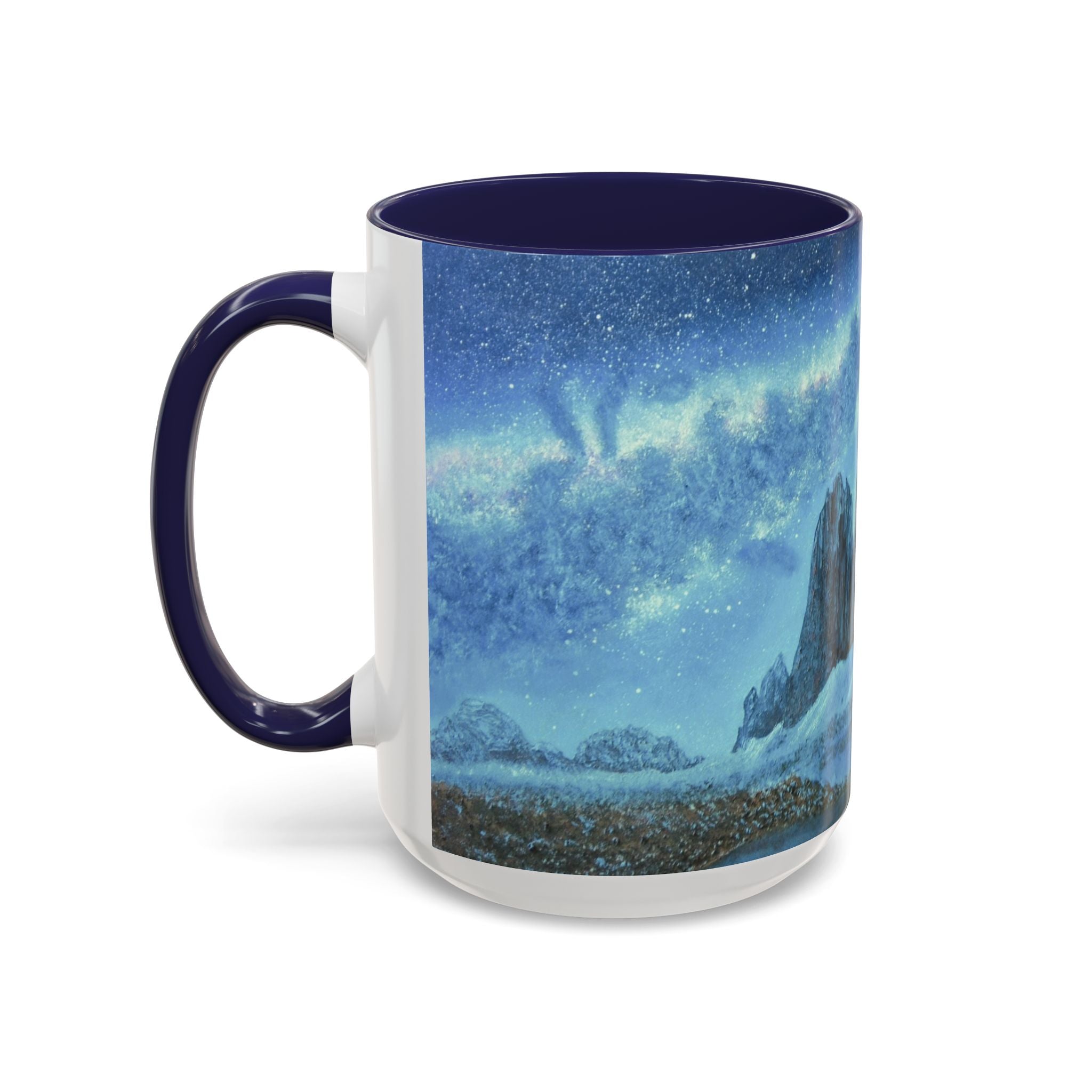 Ceramic Mug — Northern Lights Mountain Scene Accent Coffee Cup (11/15oz)