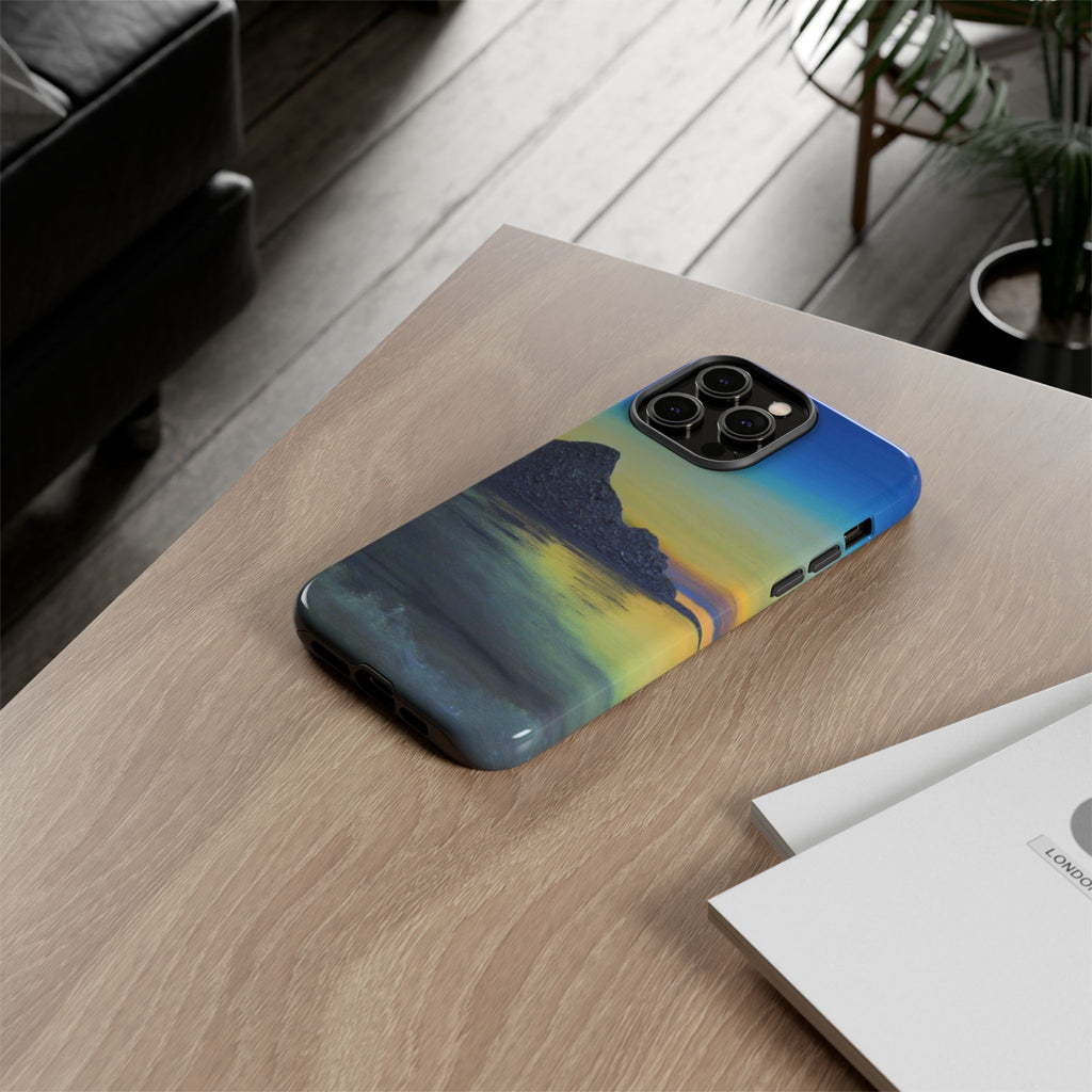 Sunset Cove Phone Case — Durable Protective Tough Case with Tranquil Beach Landscape