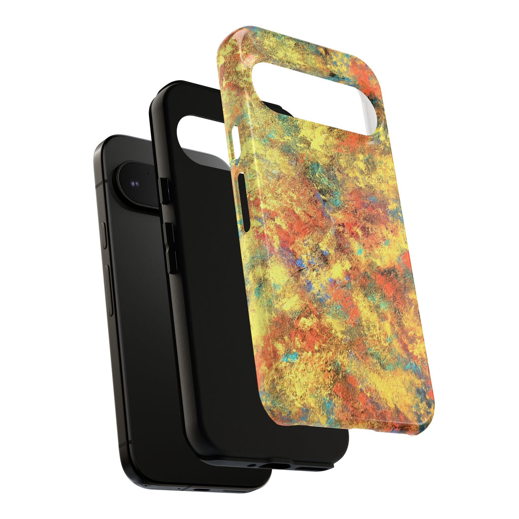 Abstract Autumn Marble Phone Case — Protective iPhone Cover with Warm Fall Colors