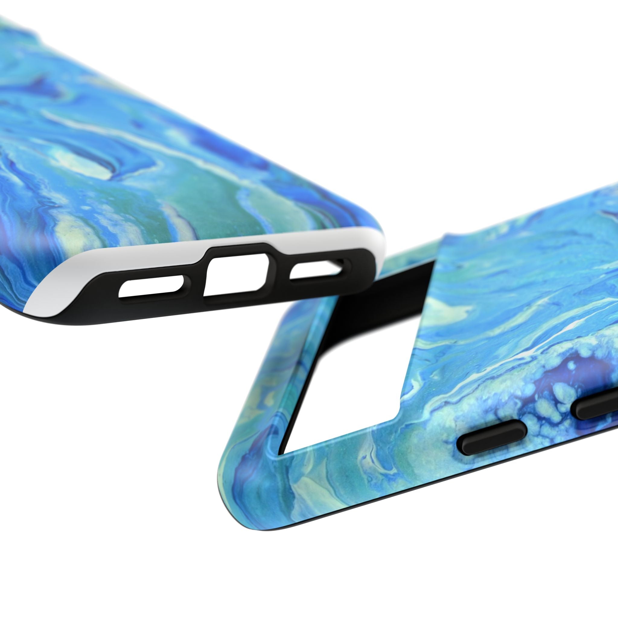 Blue Marble Tough Phone Case — Ocean Swirl Protective iPhone Cover
