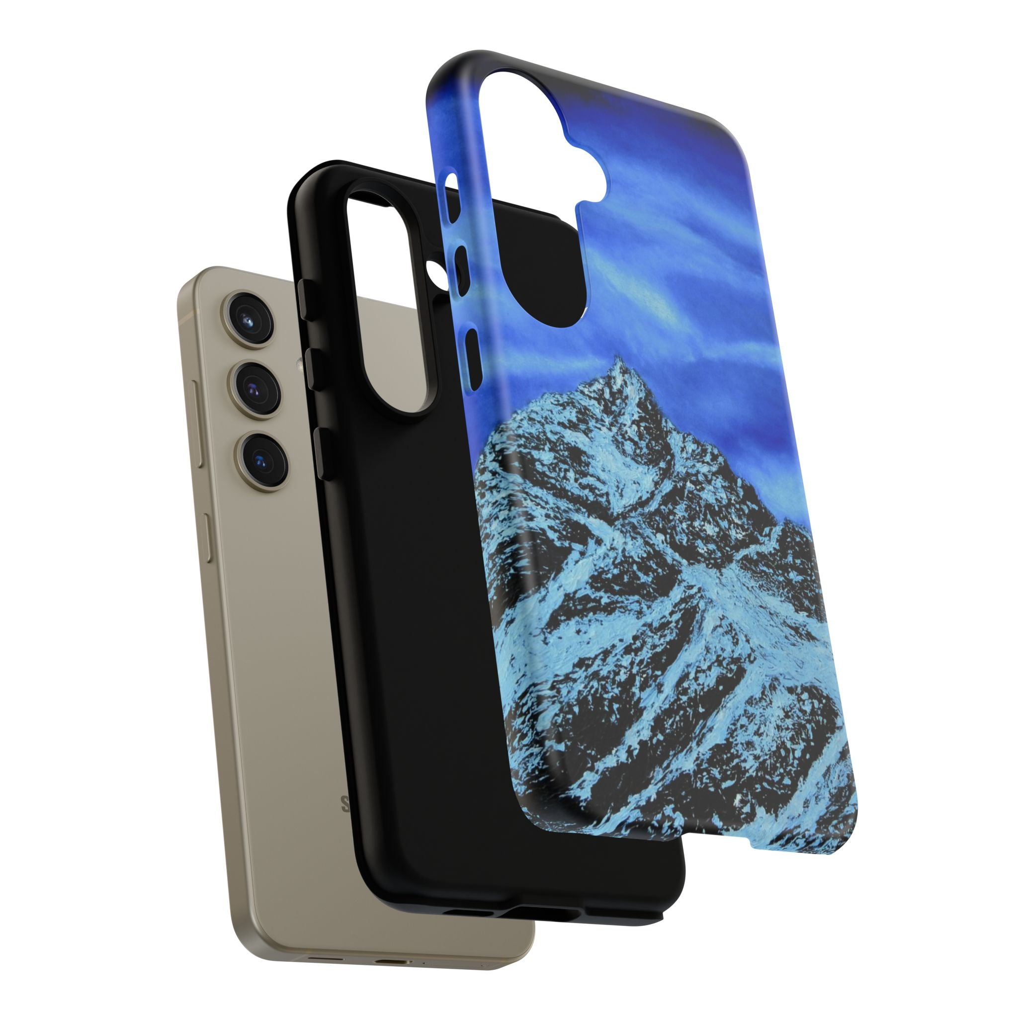 Mountain Peak Blue Tough Phone Case — Rugged Protective iPhone Cover