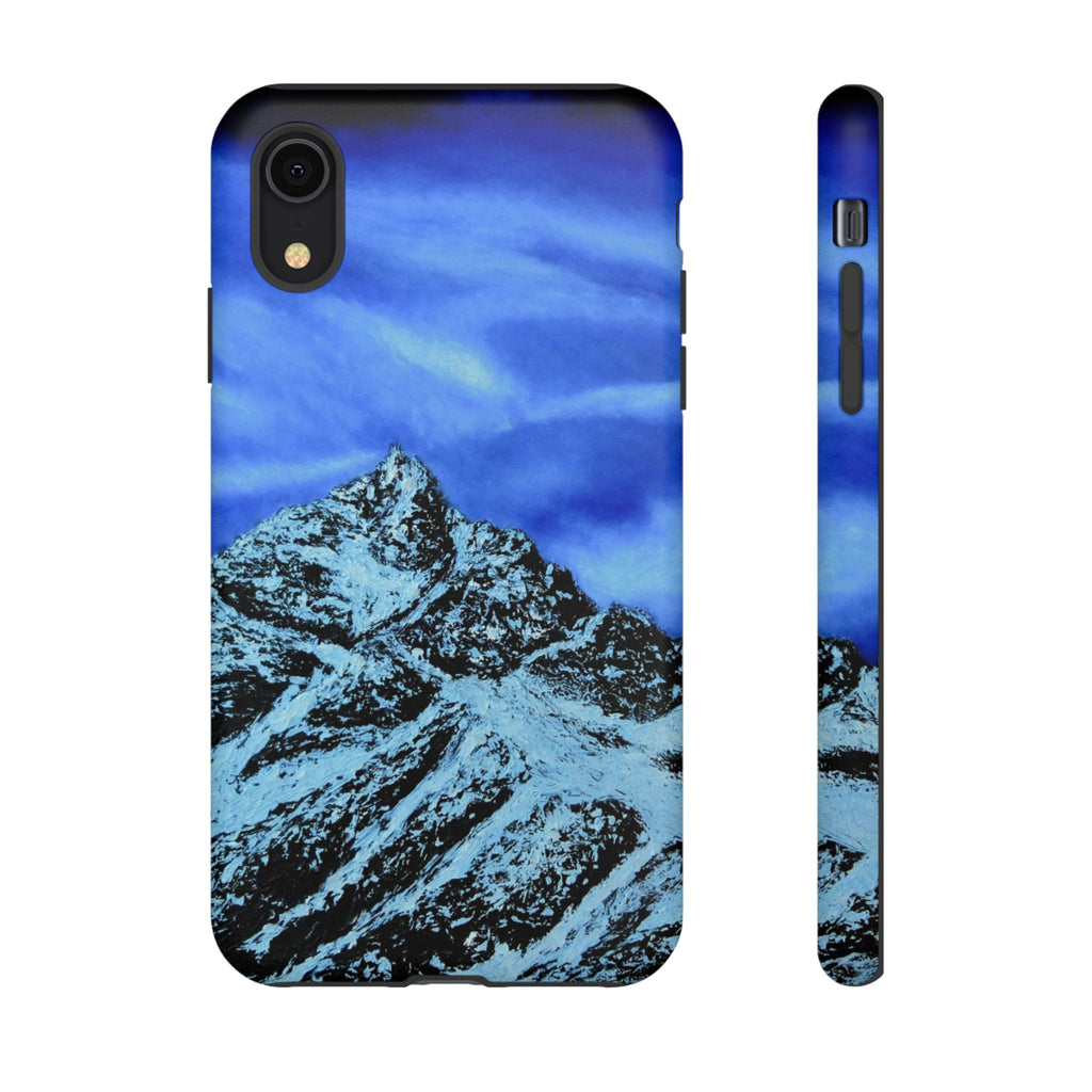 Mountain Peak Blue Tough Phone Case — Rugged Protective iPhone Cover
