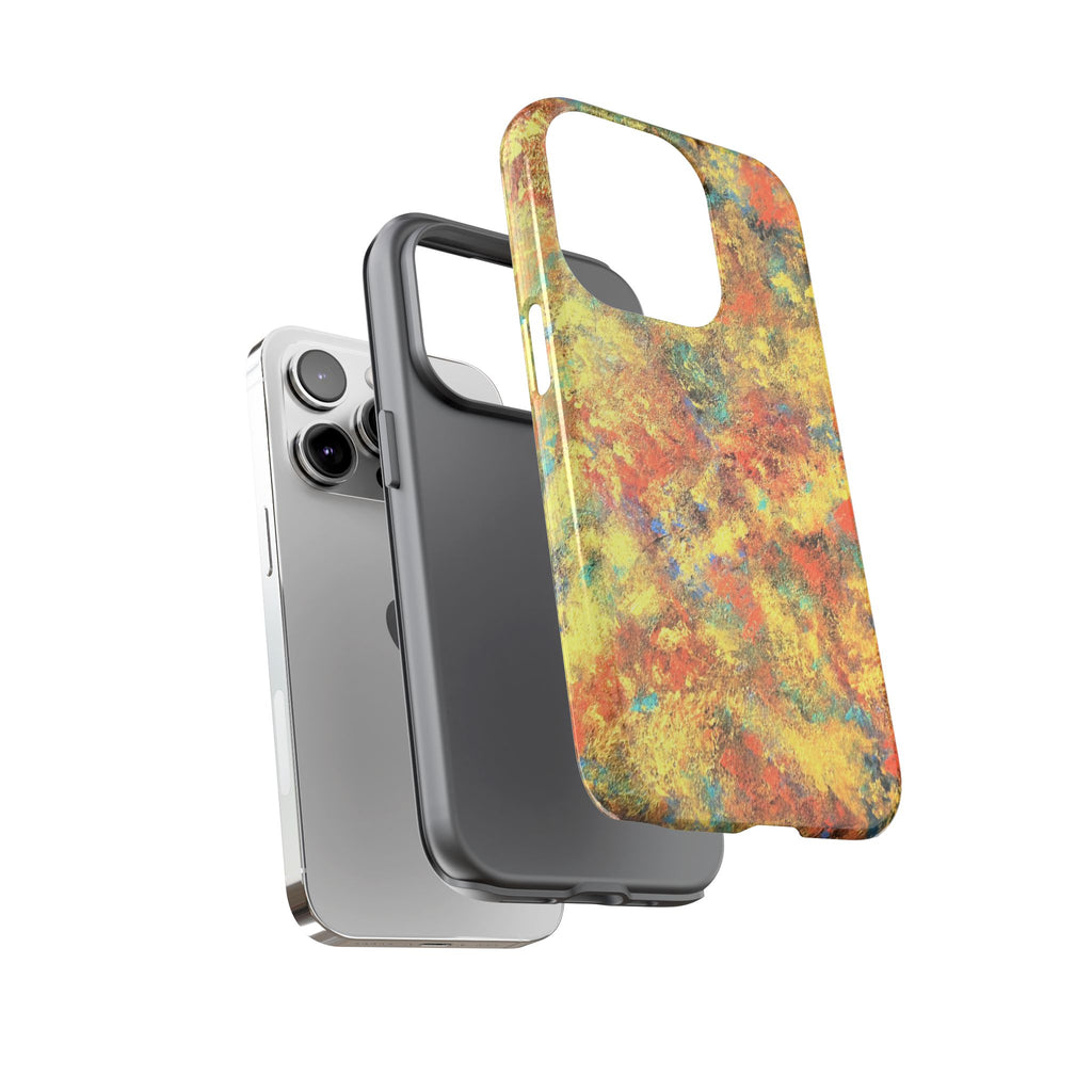 Abstract Autumn Marble Phone Case — Protective iPhone Cover with Warm Fall Colors
