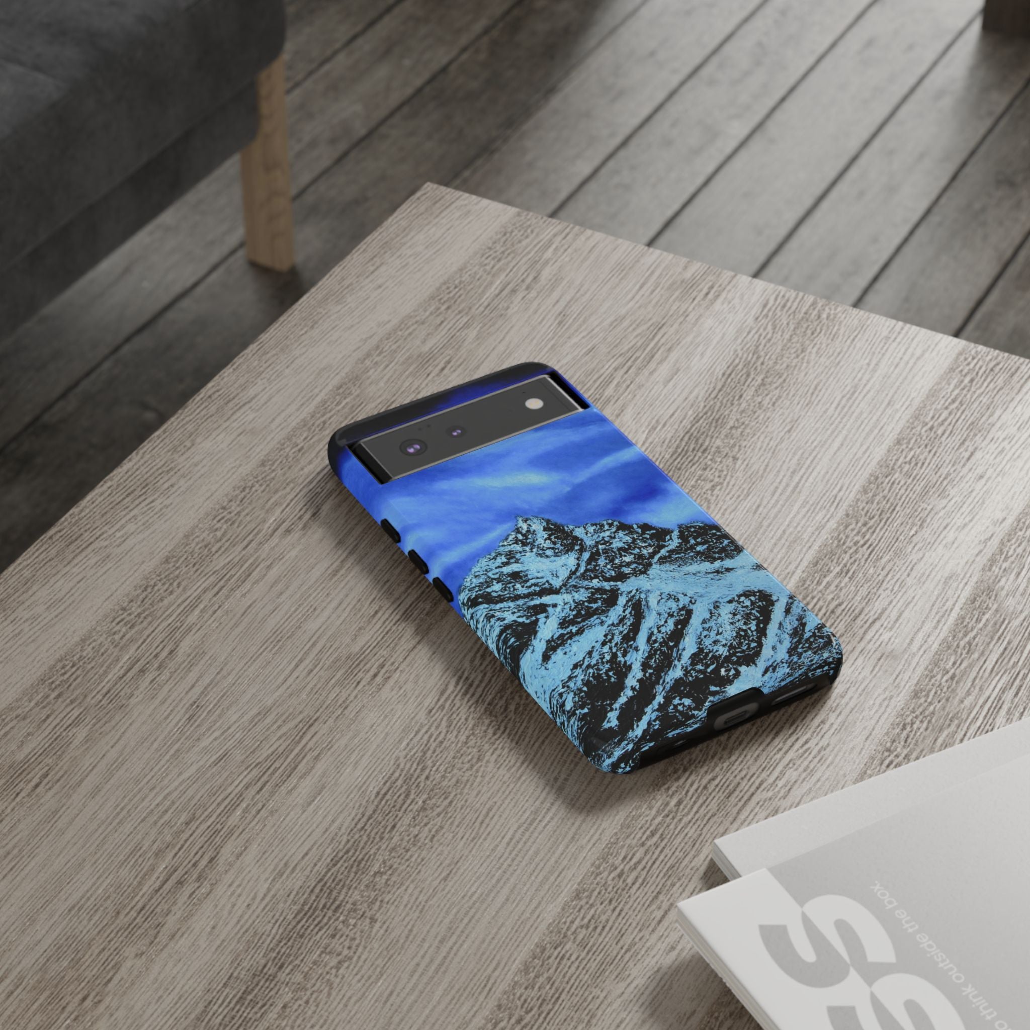 Mountain Peak Blue Tough Phone Case — Rugged Protective iPhone Cover