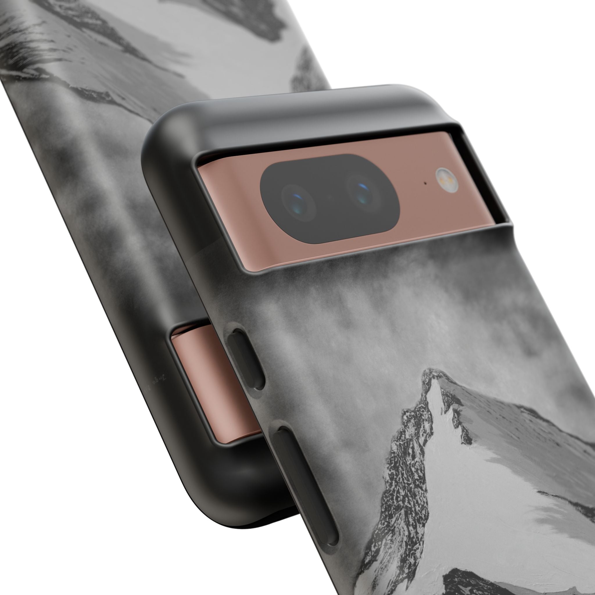 Mountain Peak Phone Case — Black & White Alpine Protective Case