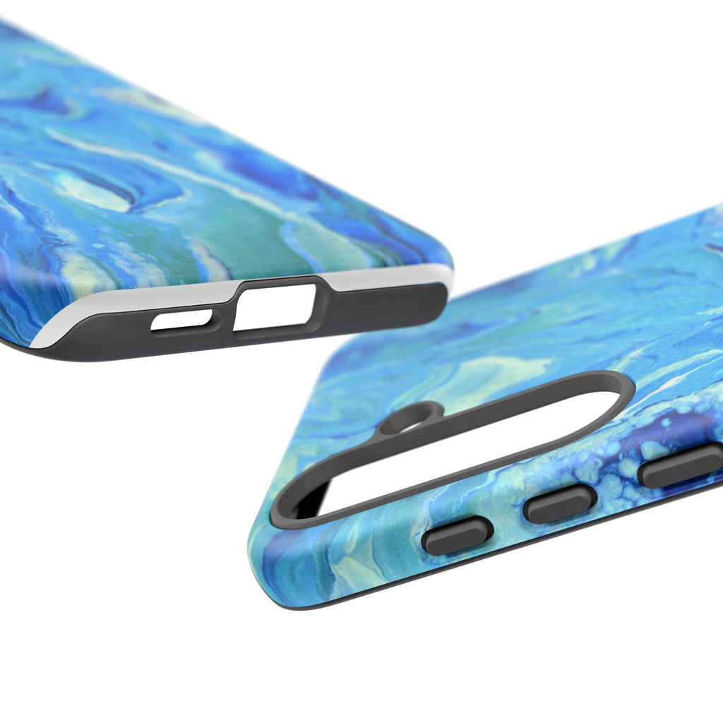Blue Marble Tough Phone Case — Ocean Swirl Protective iPhone Cover
