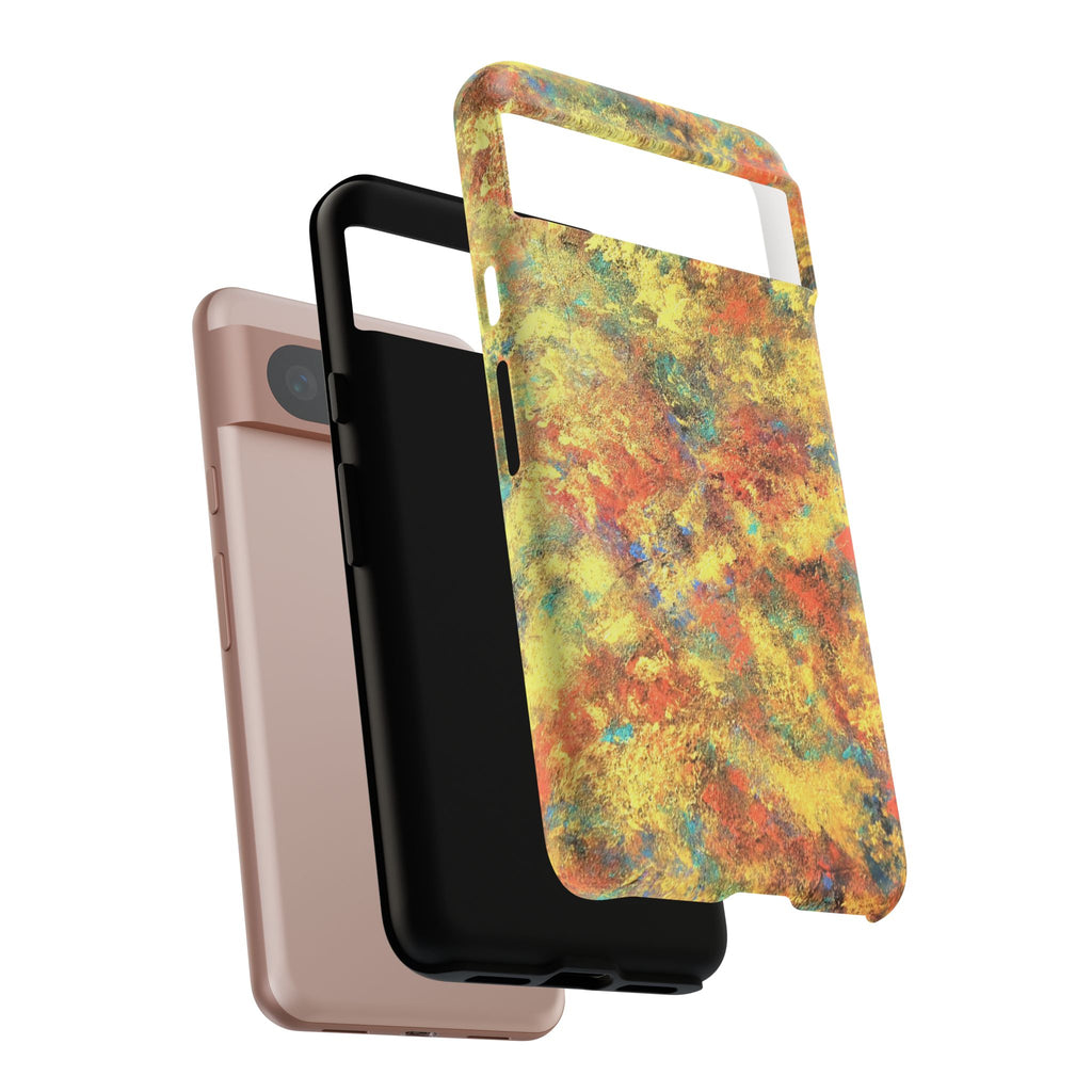 Abstract Autumn Marble Phone Case — Protective iPhone Cover with Warm Fall Colors