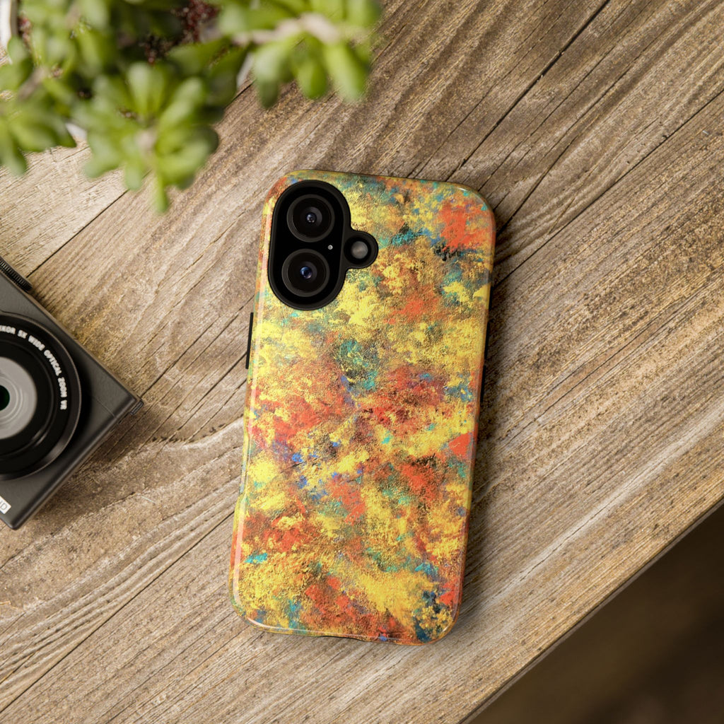 Abstract Autumn Marble Phone Case — Protective iPhone Cover with Warm Fall Colors