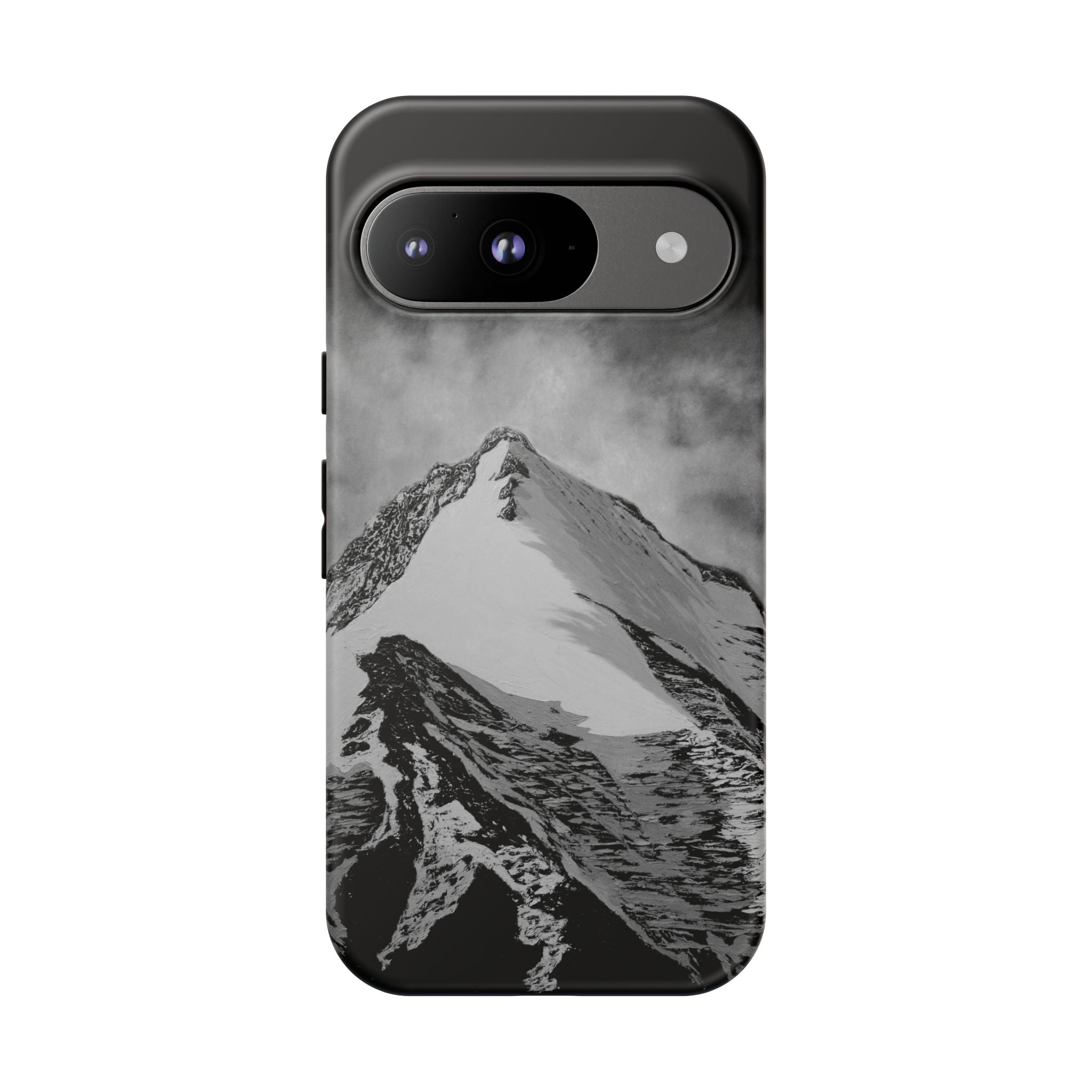 Mountain Peak Phone Case — Black & White Alpine Protective Case