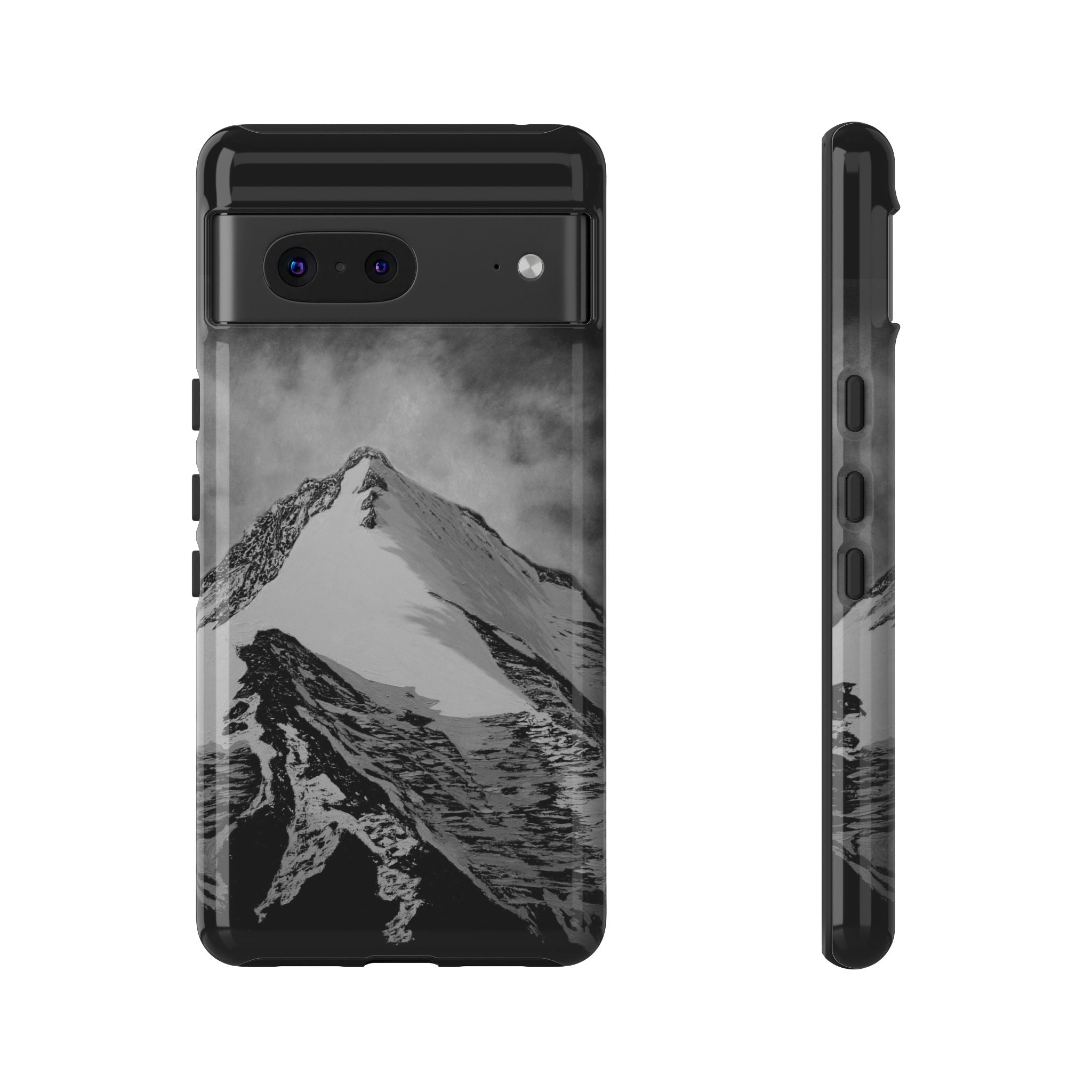 Mountain Peak Phone Case — Black & White Alpine Protective Case