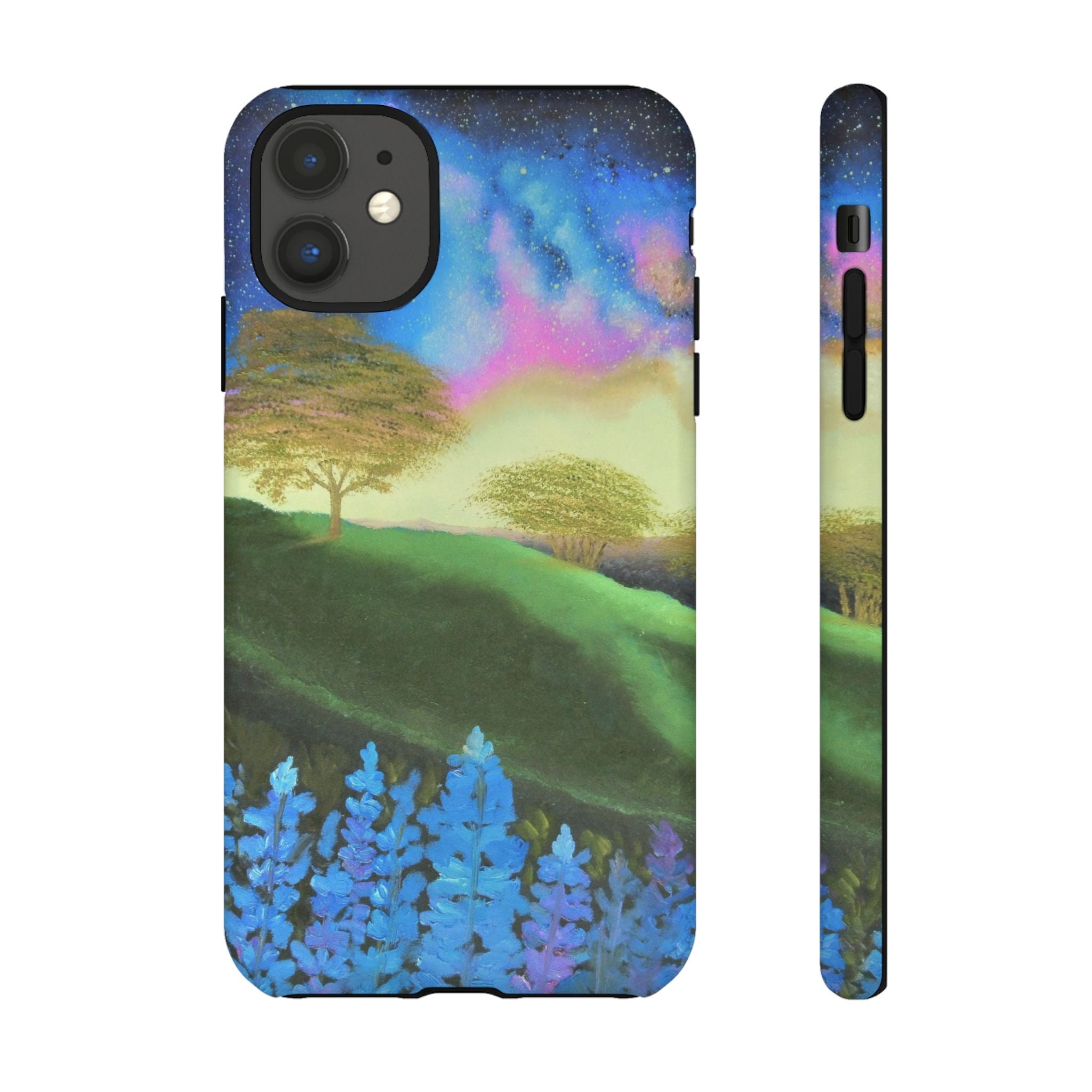 Aurora Nightscape Phone Case — Galaxy Meadow Protective Case